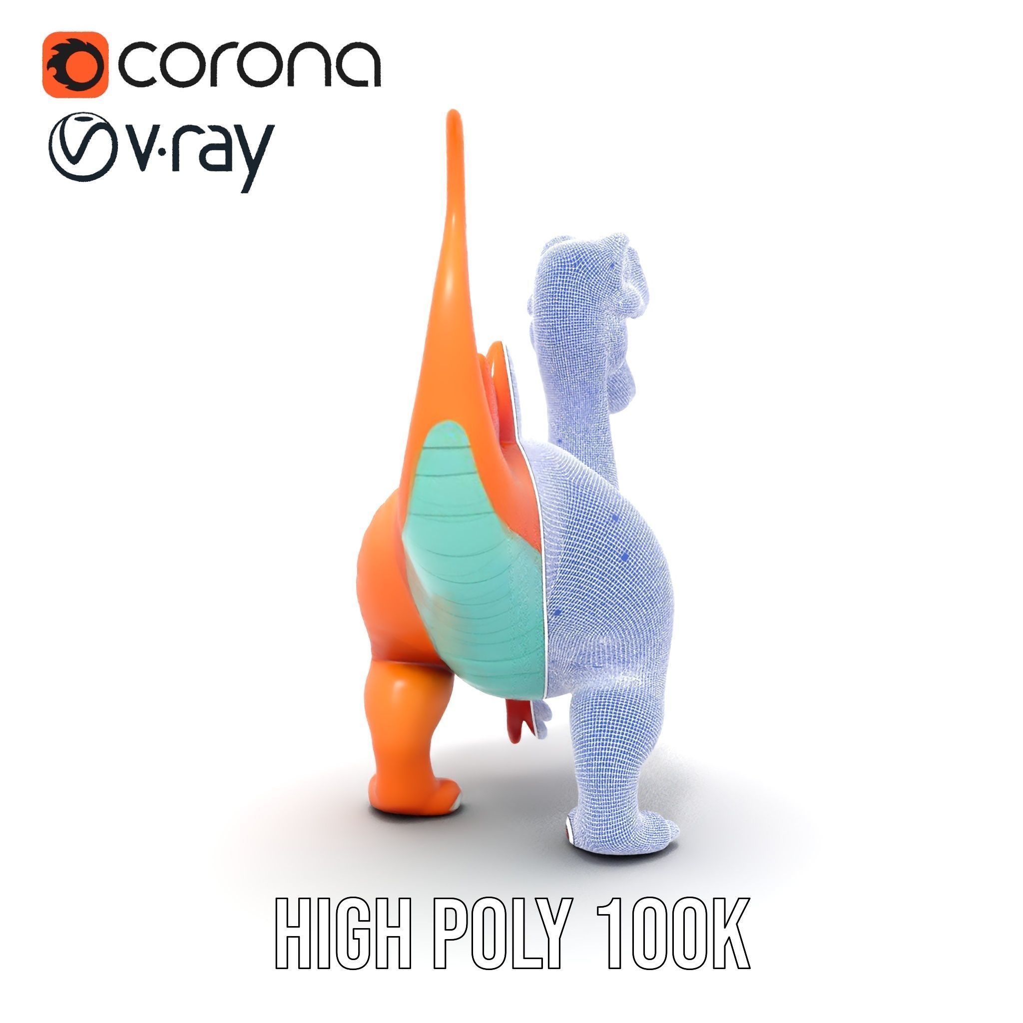 Cartoon Dinosaur Model Pack for Animation and Games Low-poly 3D model_34