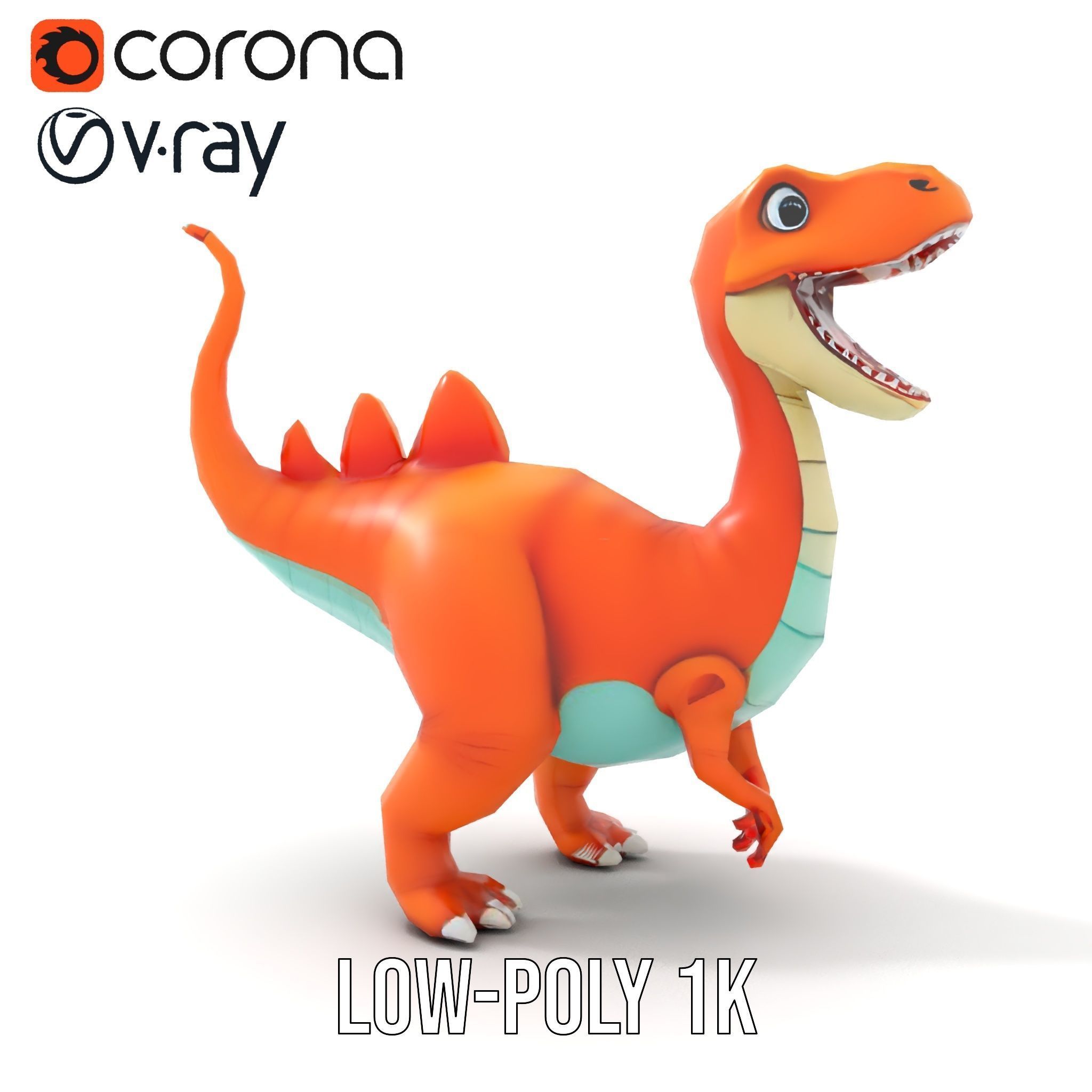 Cartoon Dinosaur Model Pack for Animation and Games Low-poly 3D model_9