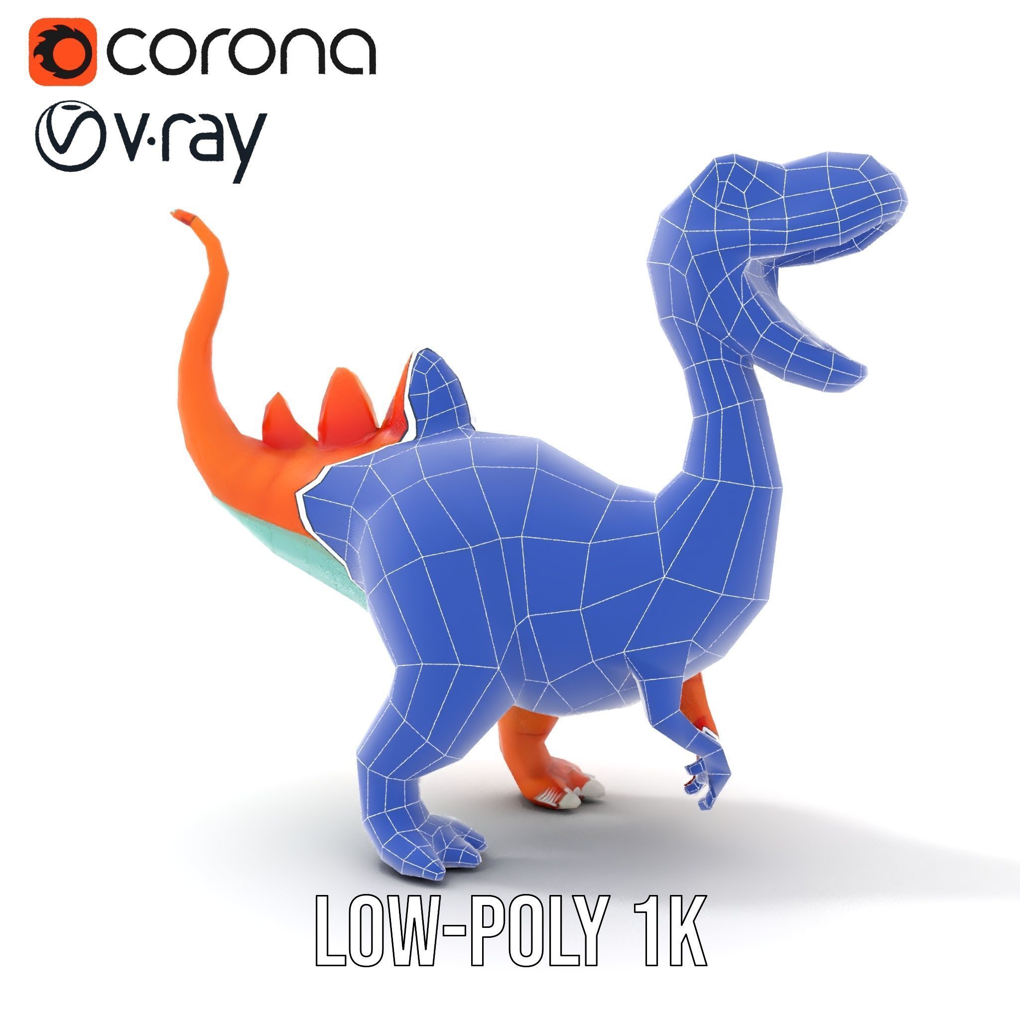 Cartoon Dinosaur Model Pack for Animation and Games Low-poly 3D model_22