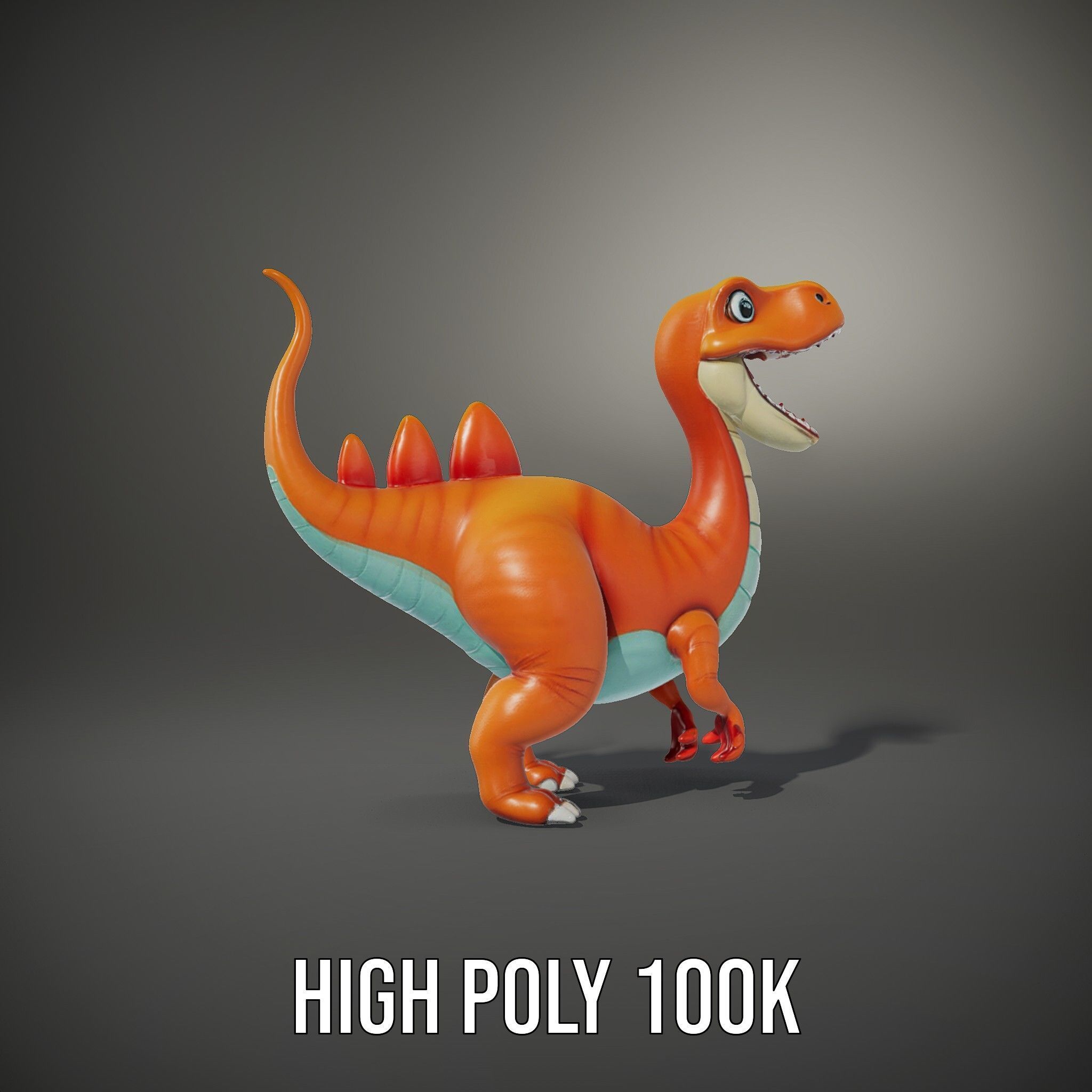 Cartoon Dinosaur Model Pack for Animation and Games Low-poly 3D model_8