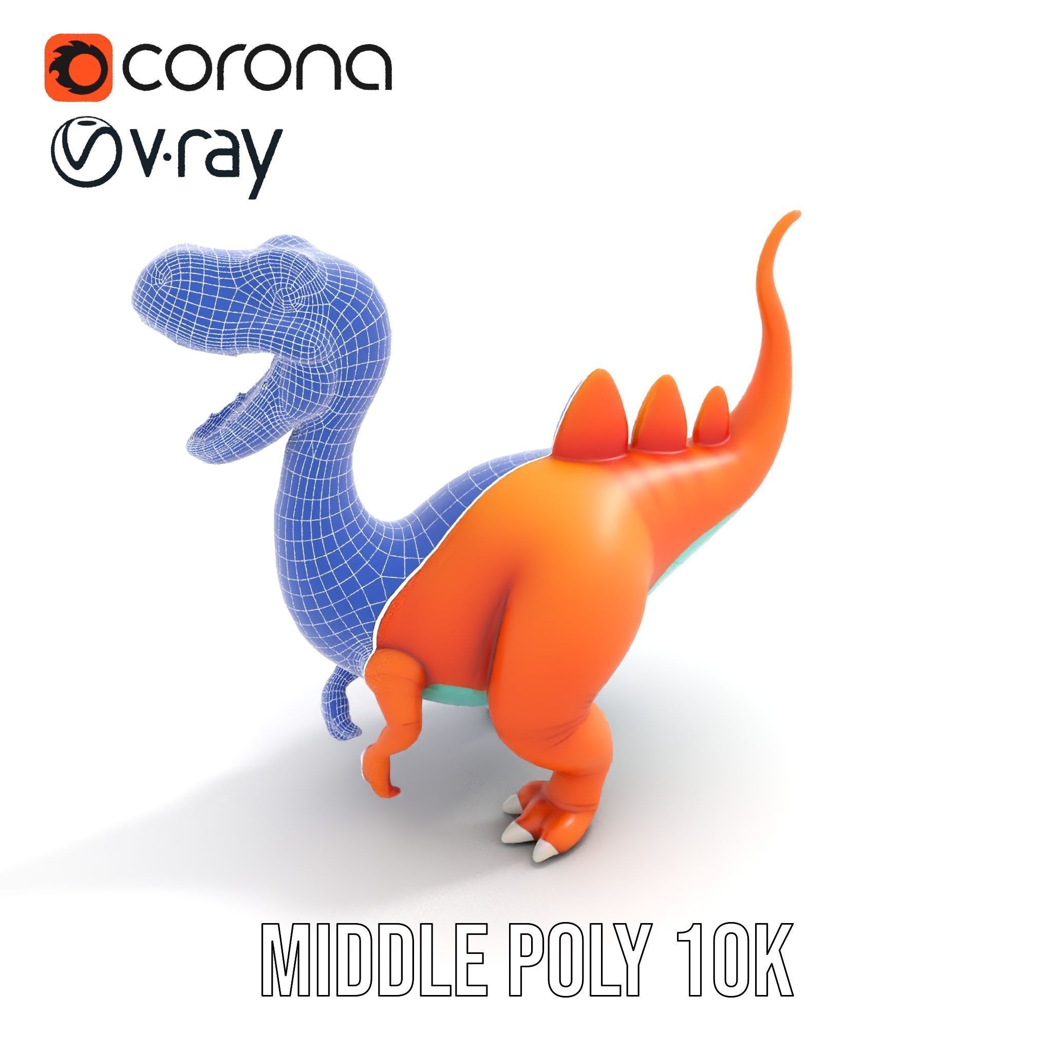 Cartoon Dinosaur Model Pack for Animation and Games Low-poly 3D model_24