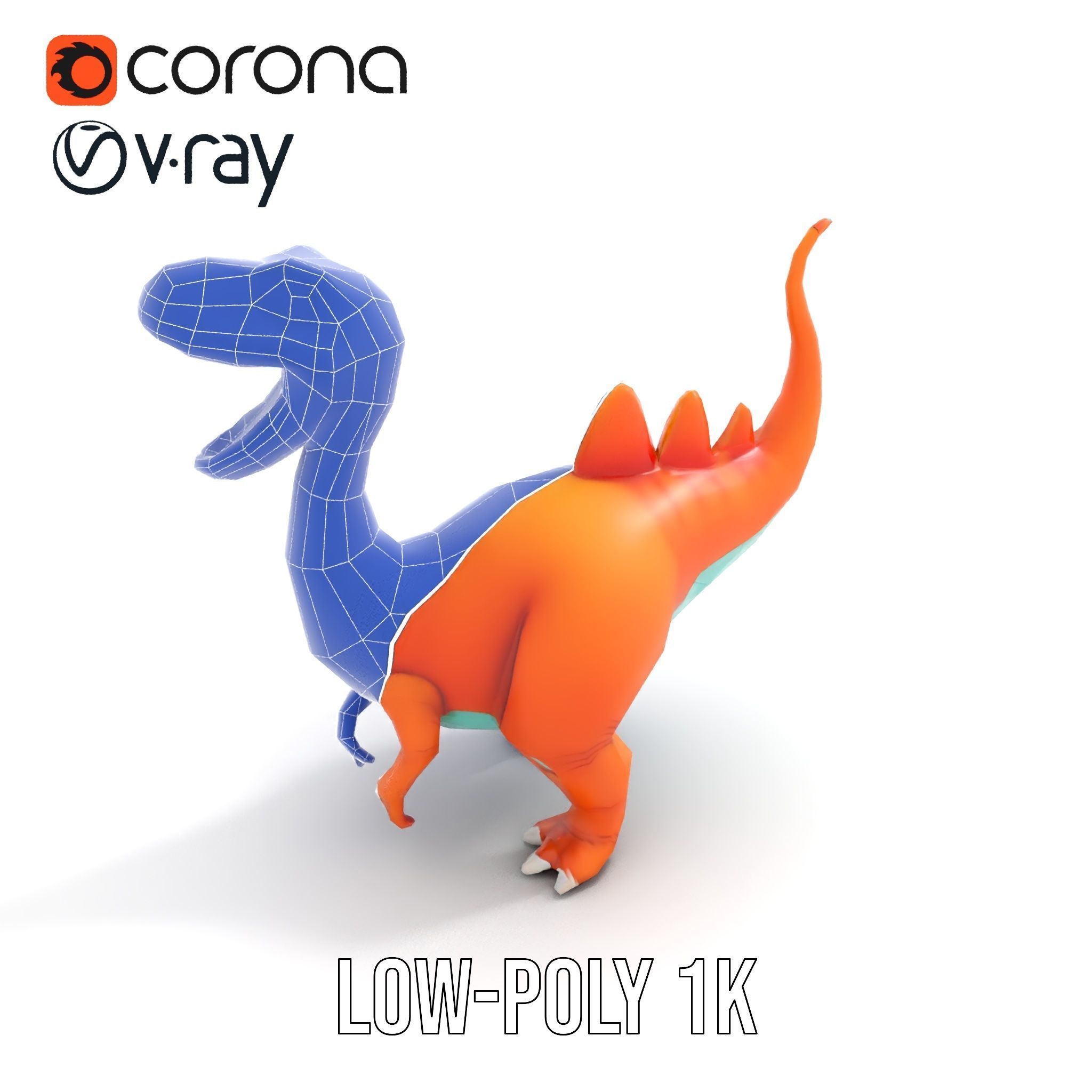 Cartoon Dinosaur Model Pack for Animation and Games Low-poly 3D model_25
