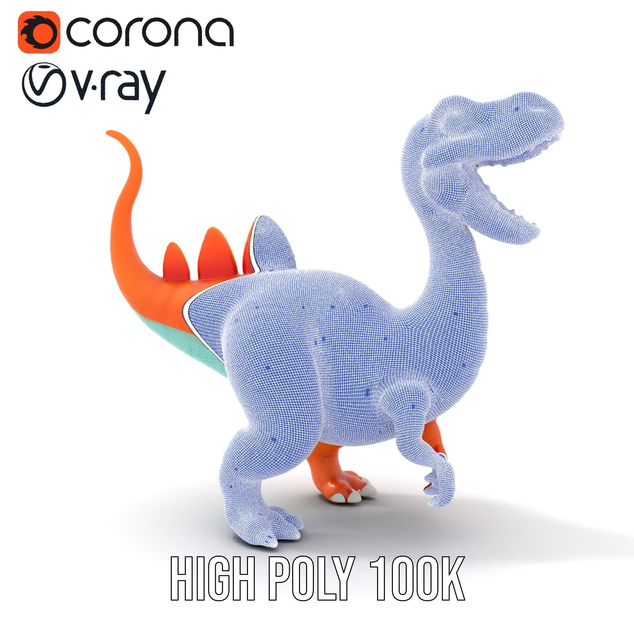 Cartoon Dinosaur Model Pack for Animation and Games Low-poly 3D model_33
