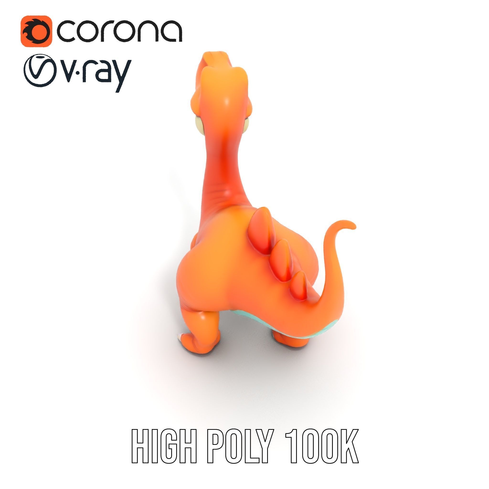 Cartoon Dinosaur Model Pack for Animation and Games Low-poly 3D model_18