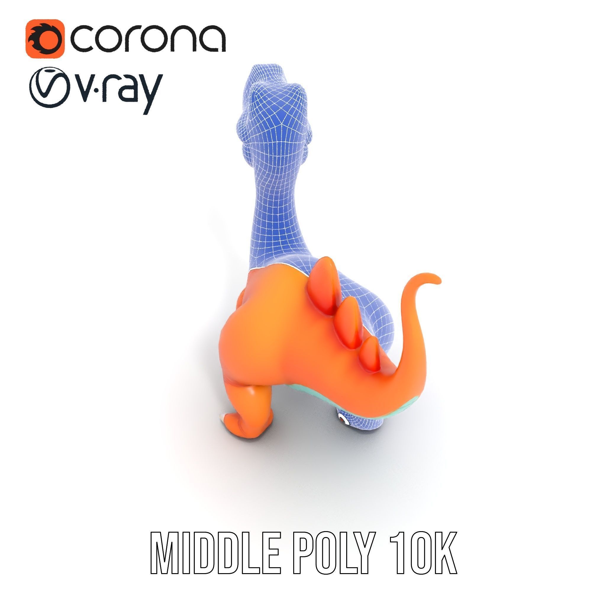 Cartoon Dinosaur Model Pack for Animation and Games Low-poly 3D model_27