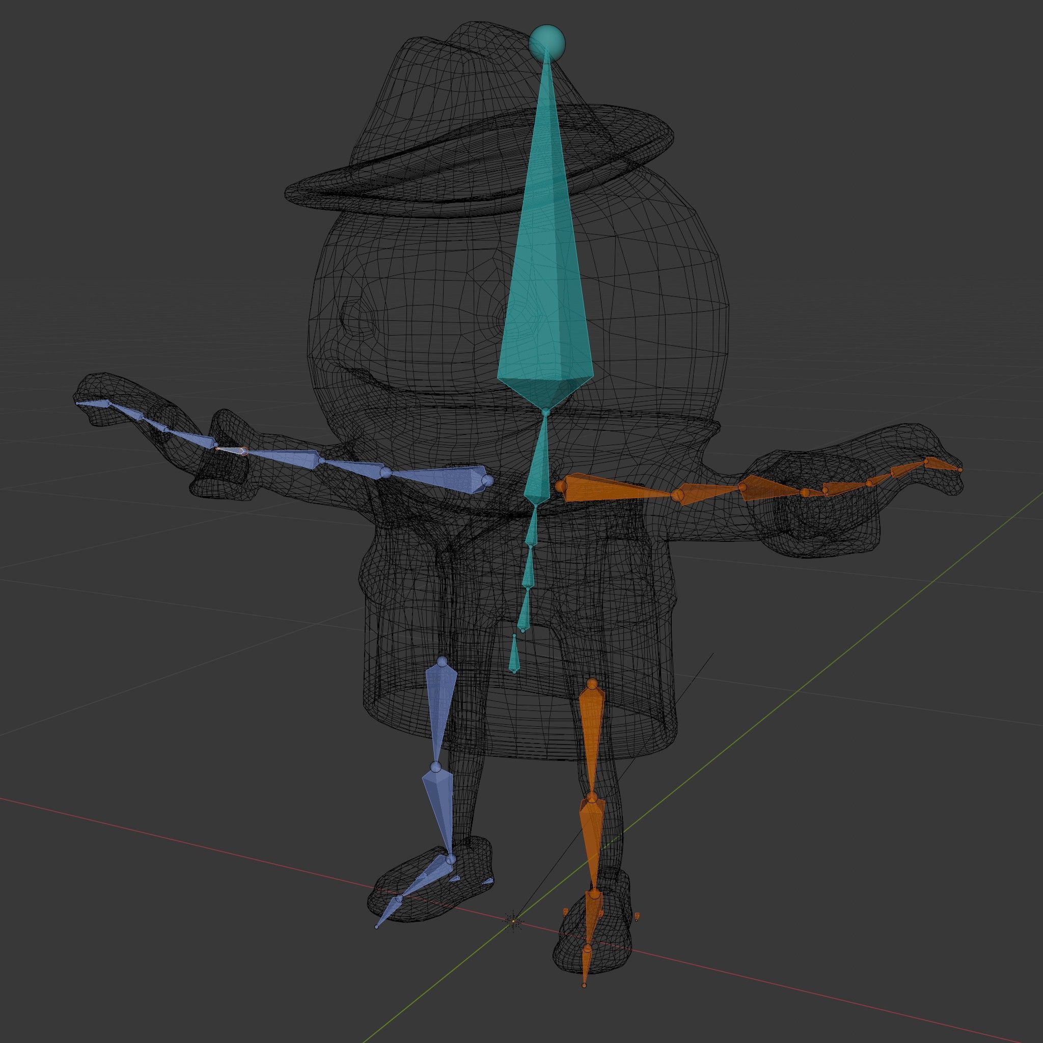 Cheery Red Character in Brown Coat Rigged and Animated Low-poly 3D model_6