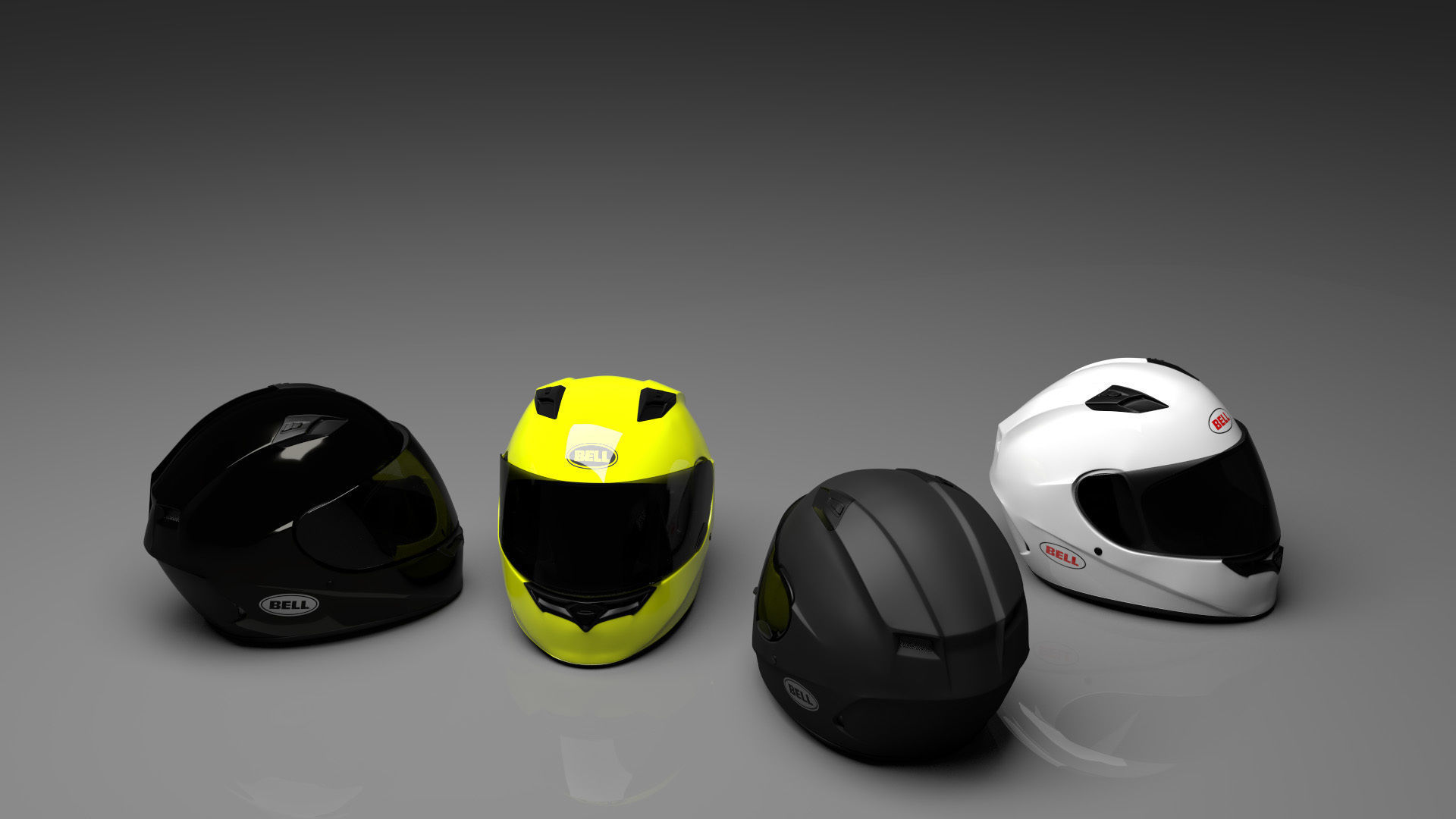 Bell Qualifier helmet Low-poly 3D model_9
