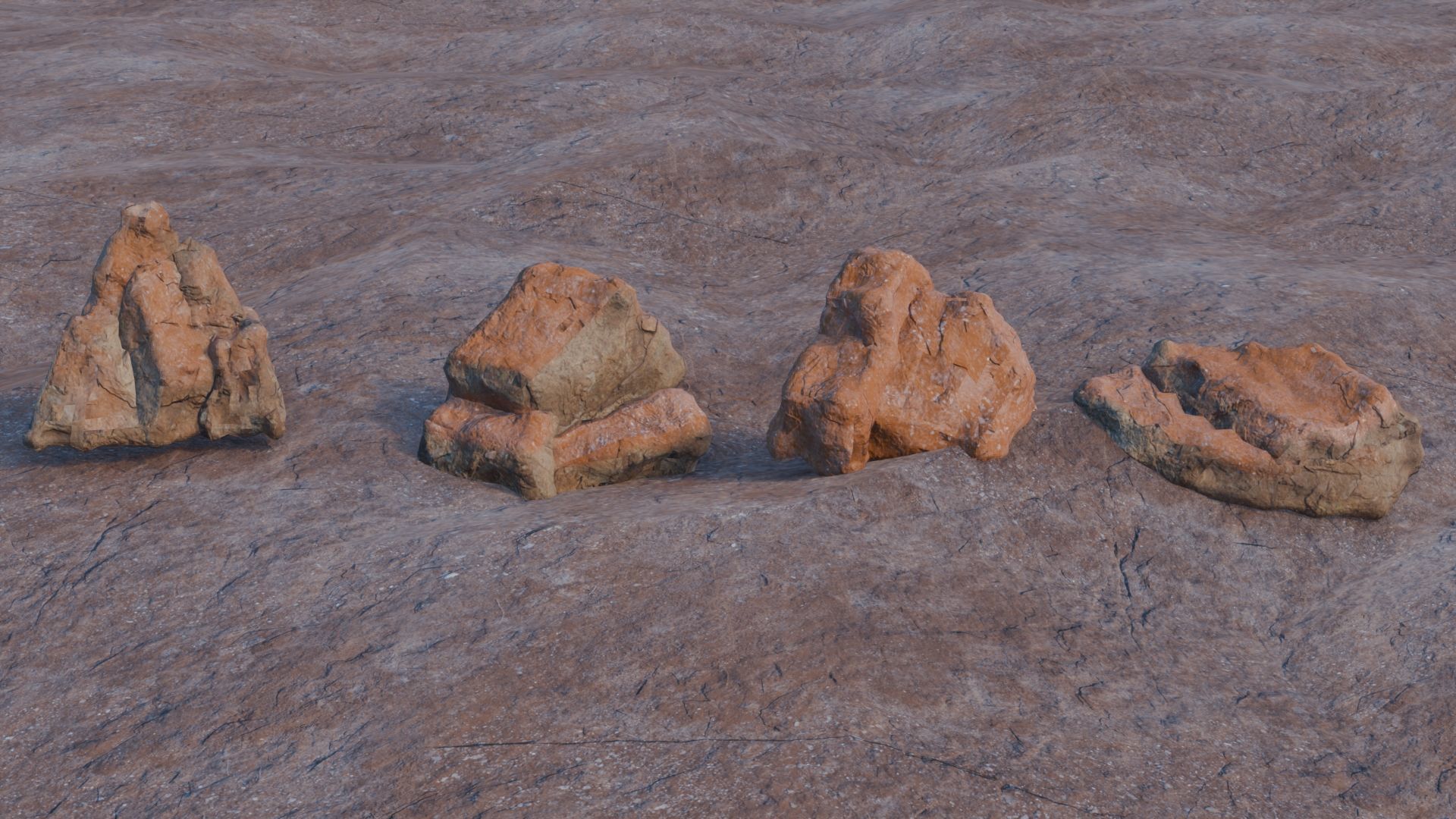 A set of realistic textured 3D models of rocks 3D model_3