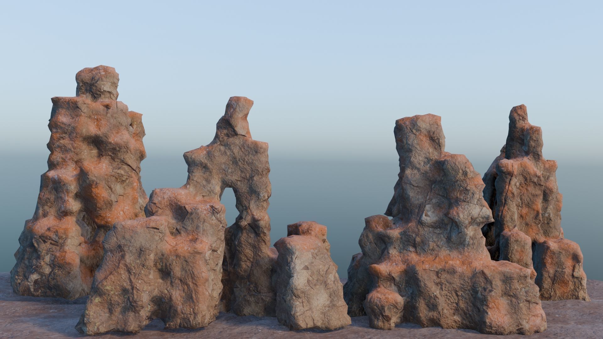 A set of realistic textured 3D models of rocks 3D model_1