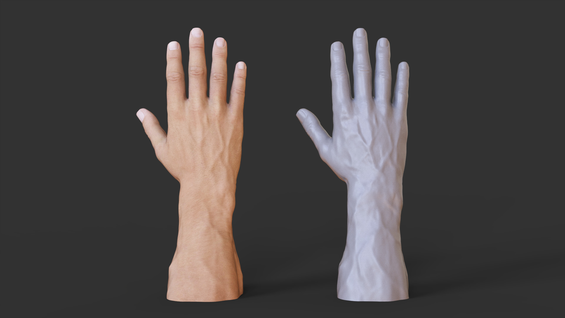 Male Hand Pose 3D print model_2