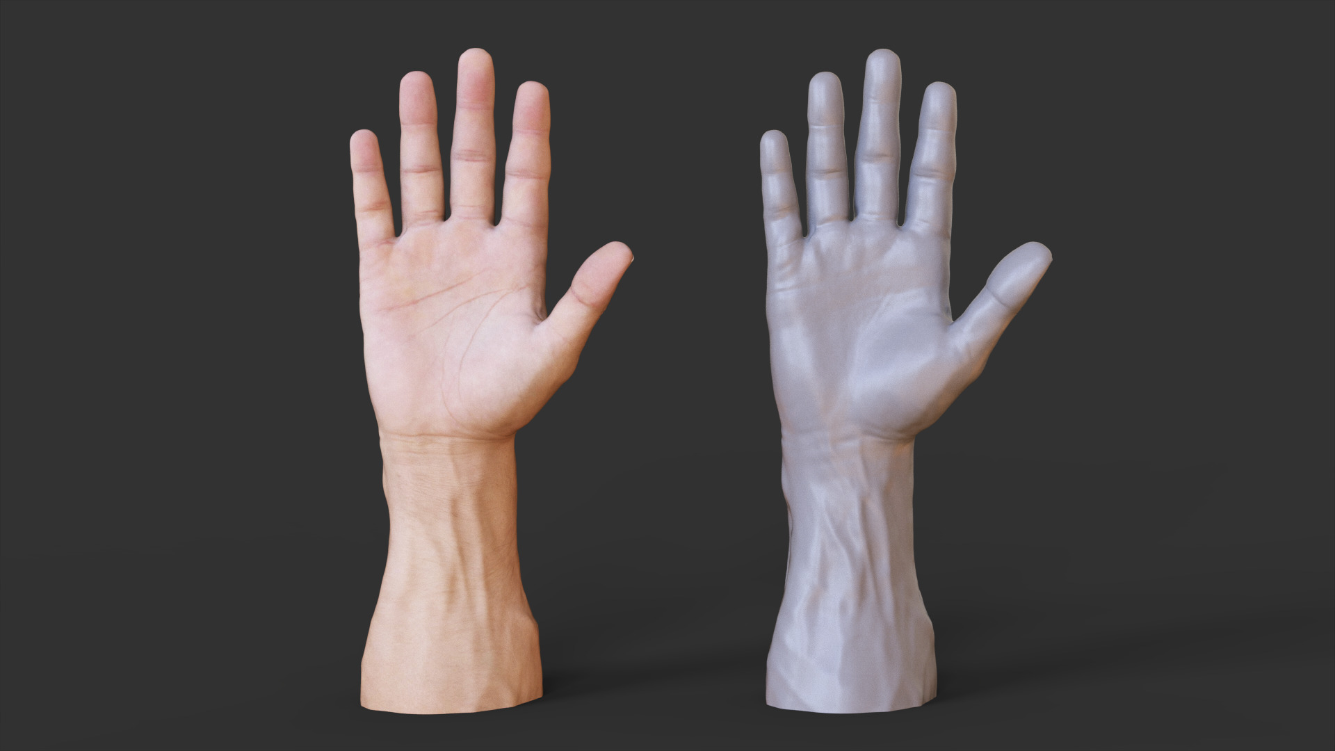 Male Hand Pose 3D print model_1