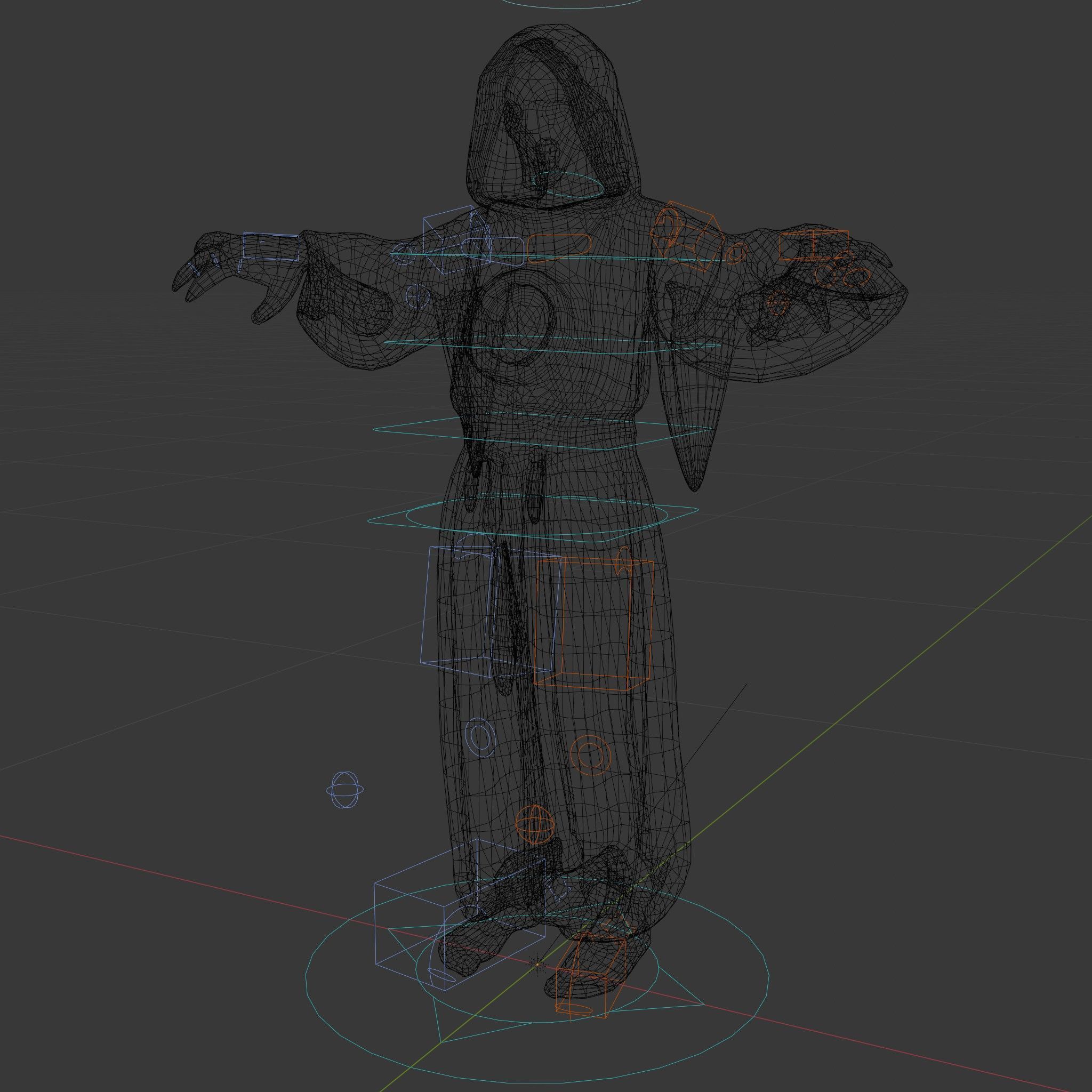 Skeleton Sorcerer Character Model Rigged and Animated Low-poly 3D model_5