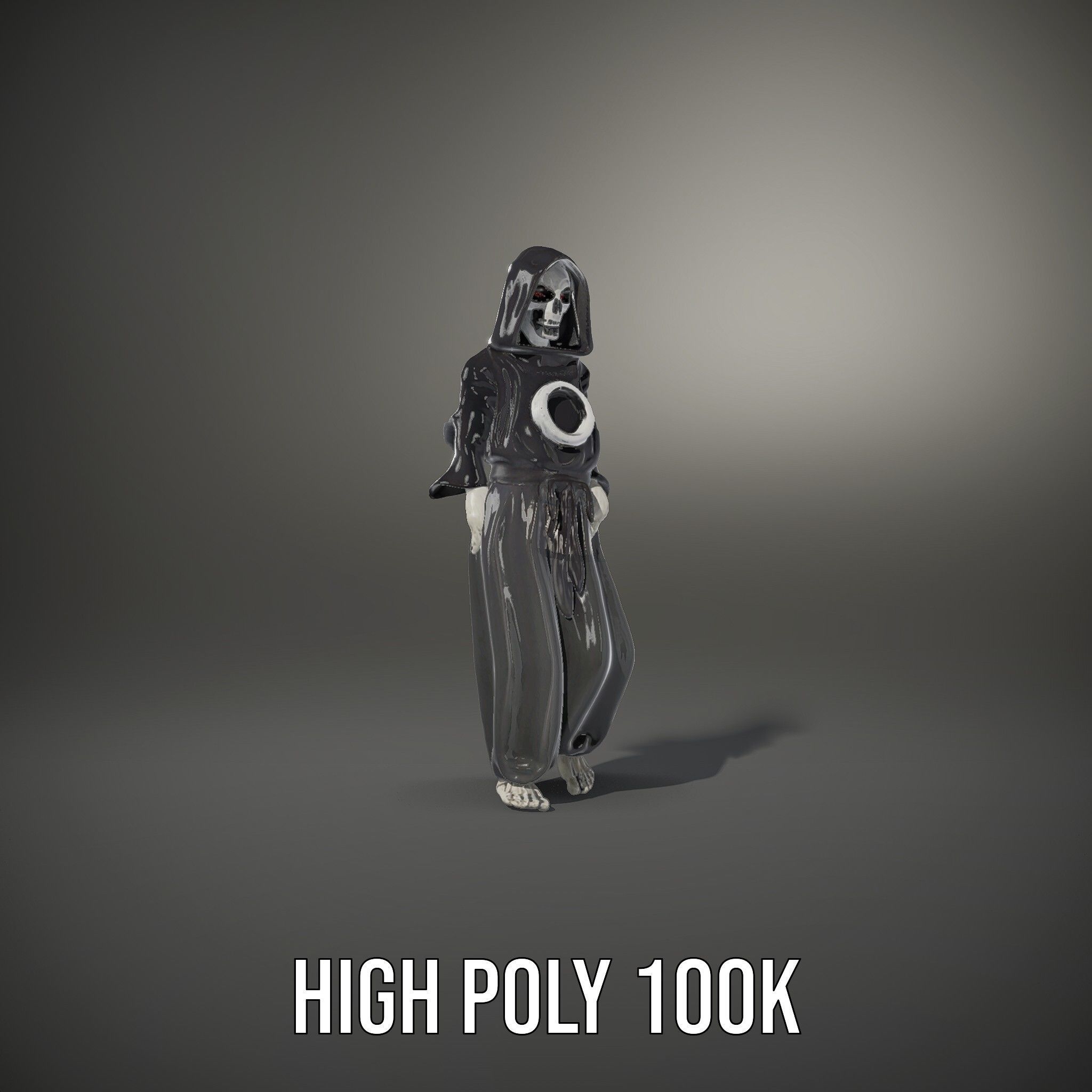 Skeleton Sorcerer Character Model Rigged and Animated Low-poly 3D model_31