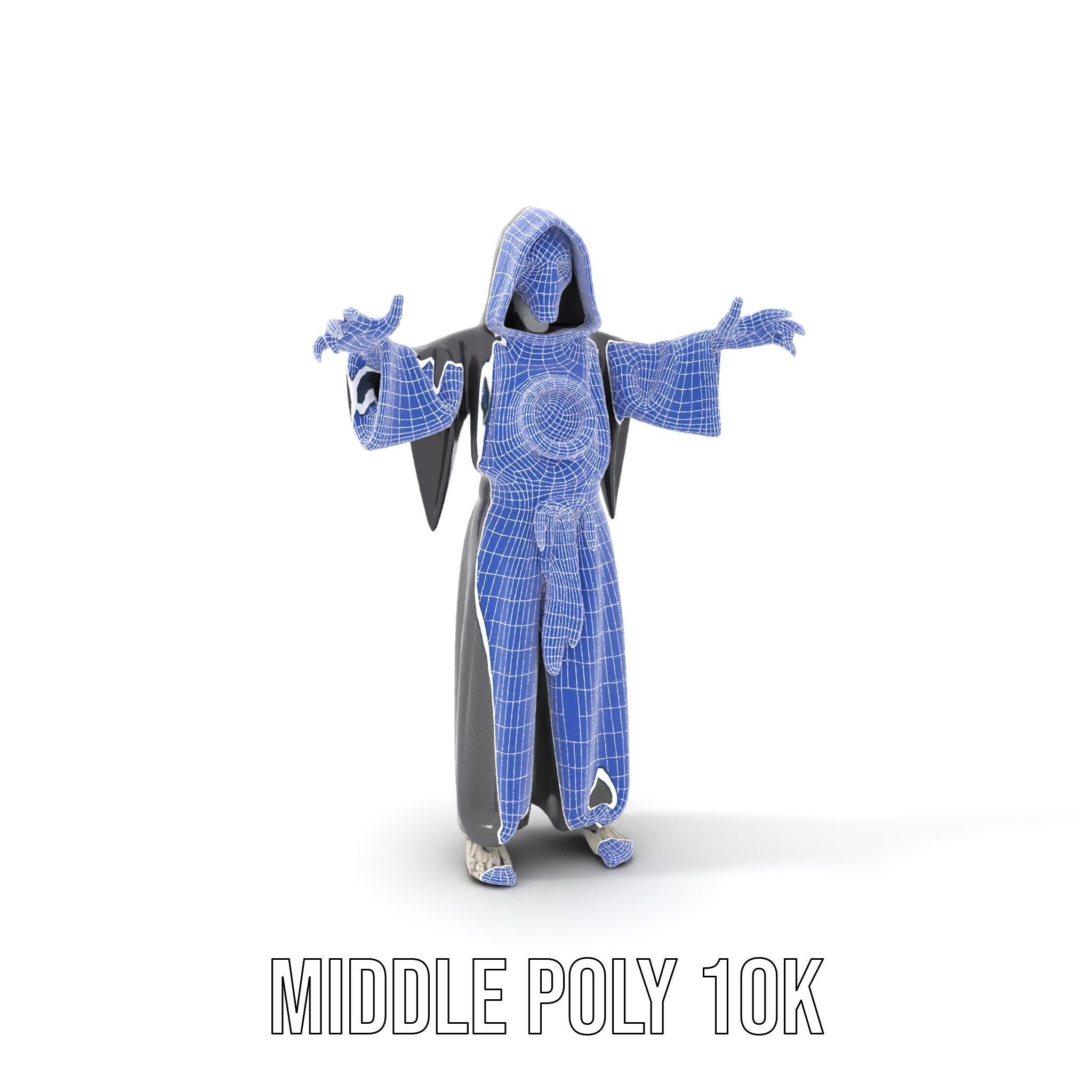 Skeleton Sorcerer Character Model Rigged and Animated Low-poly 3D model_23