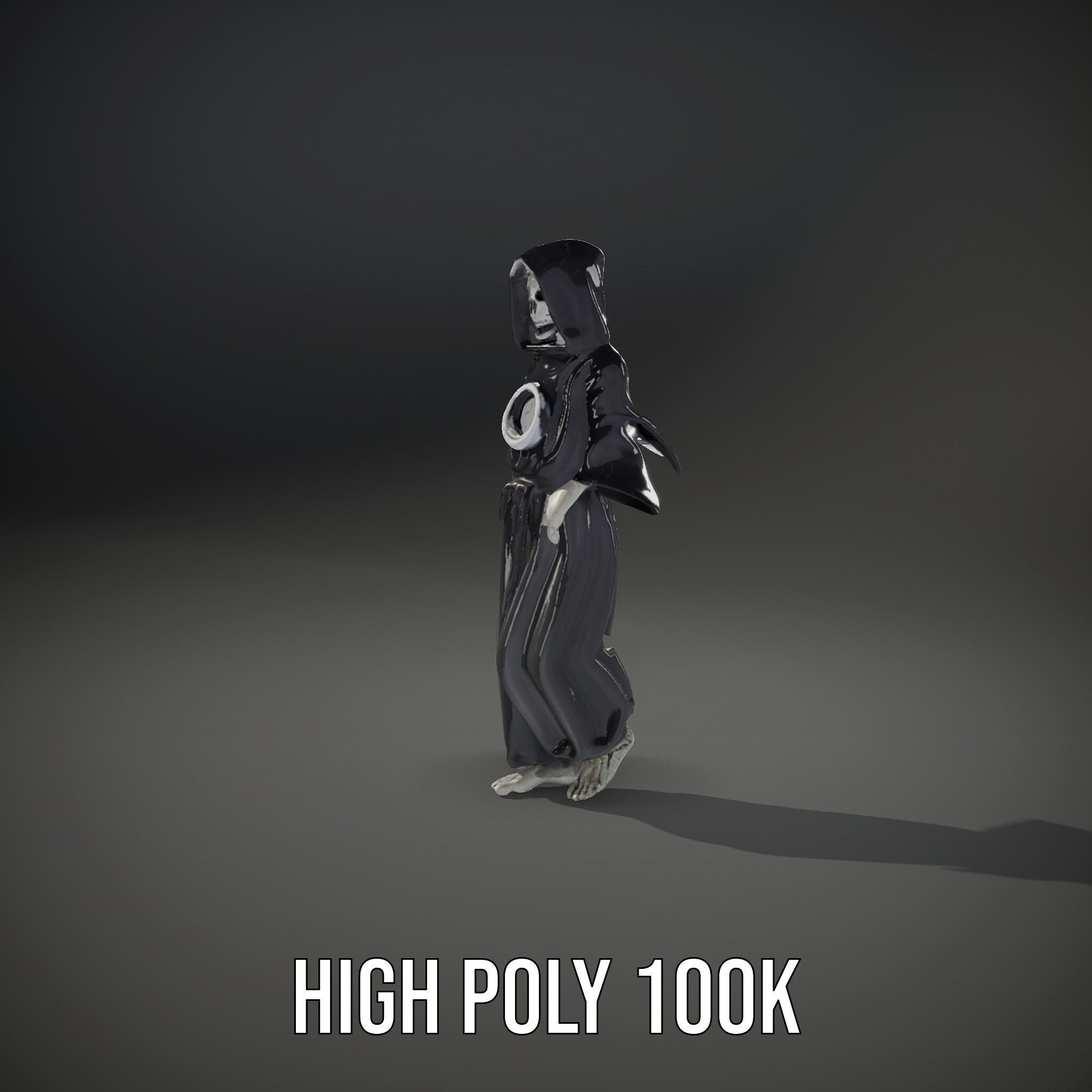 Skeleton Sorcerer Character Model Rigged and Animated Low-poly 3D model_33