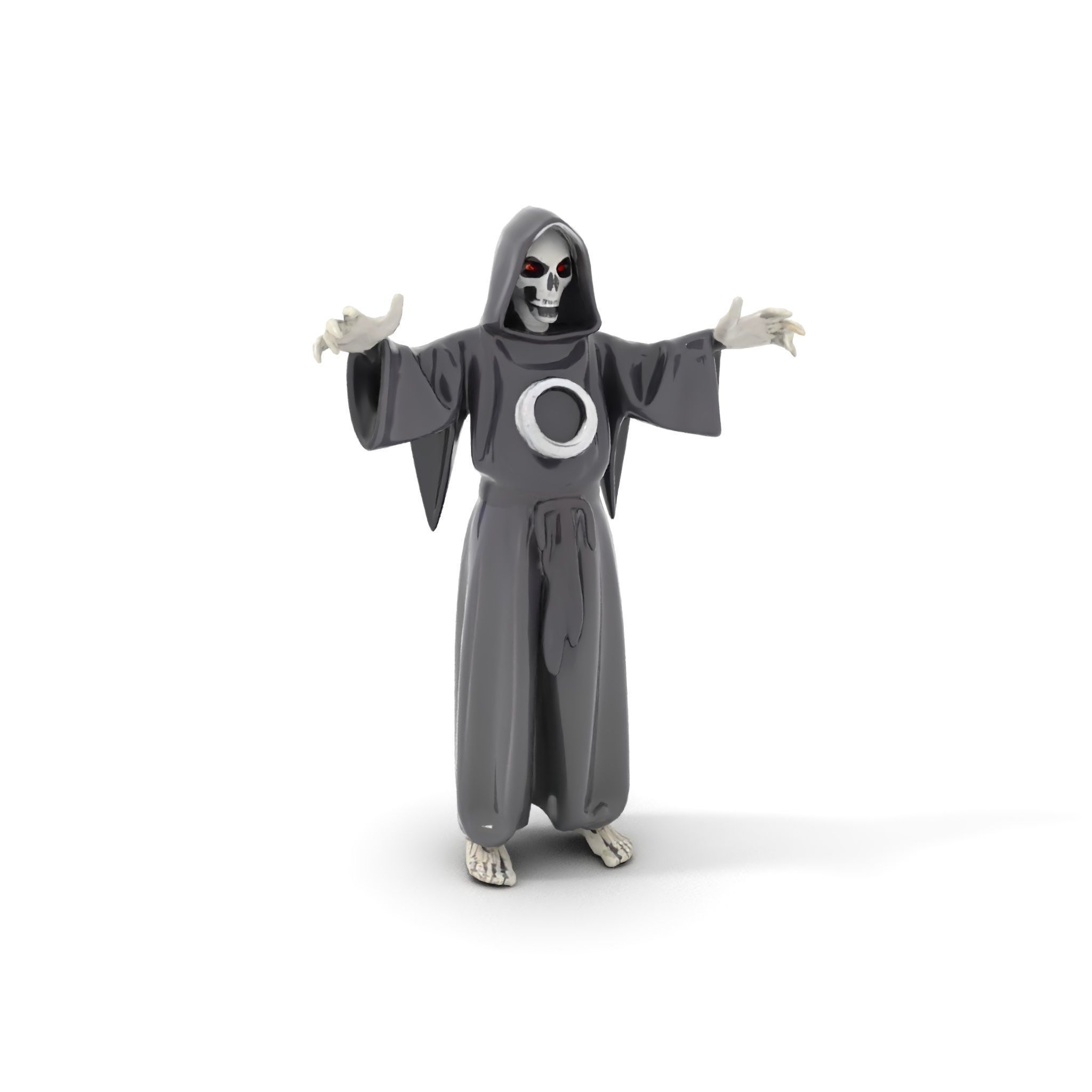 Skeleton Sorcerer Character Model Rigged and Animated Low-poly 3D model_10