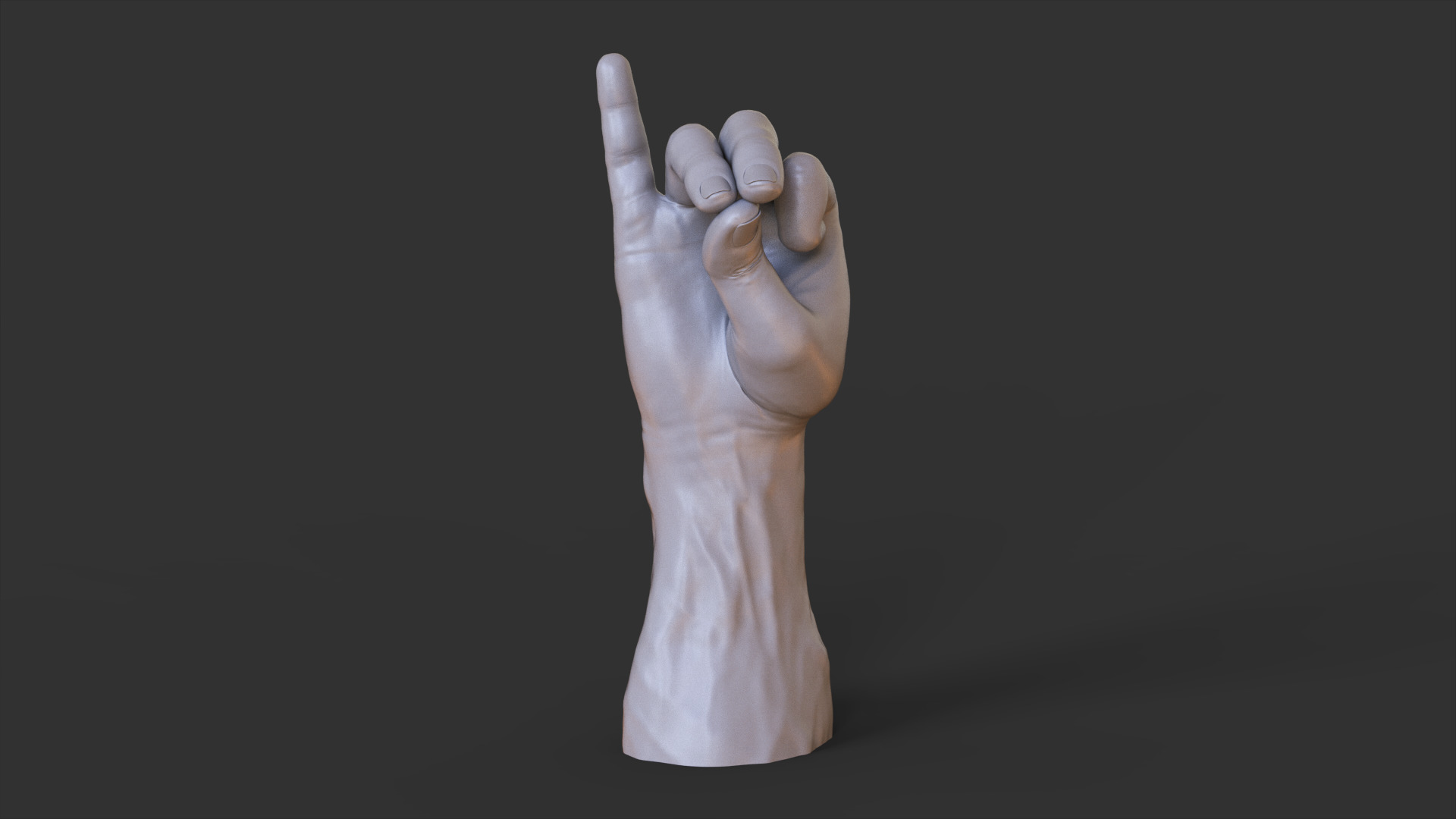 Male Hand Pose 3D print model_3