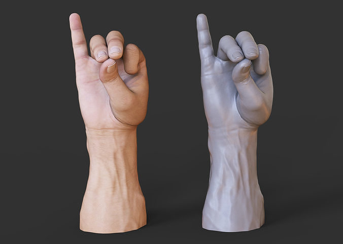 Male Hand Pose 3D print model