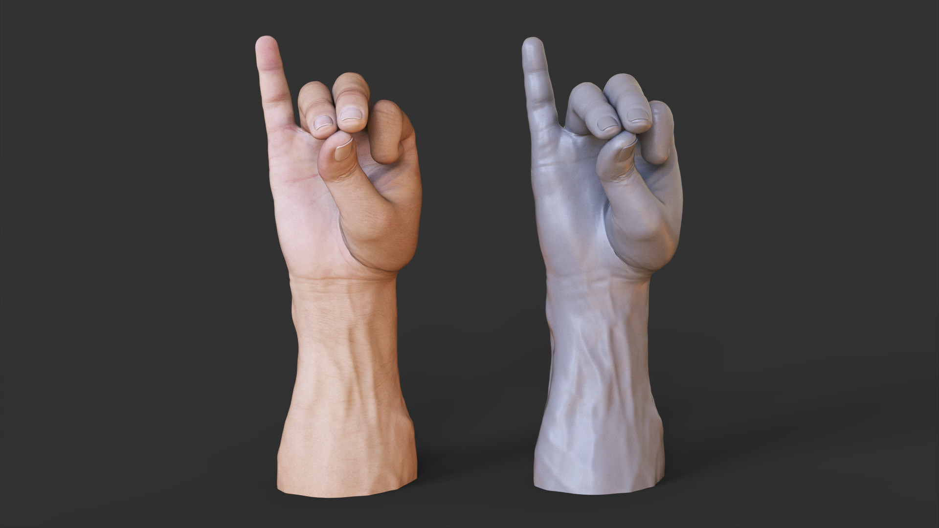 Male Hand Pose 3D print model_1