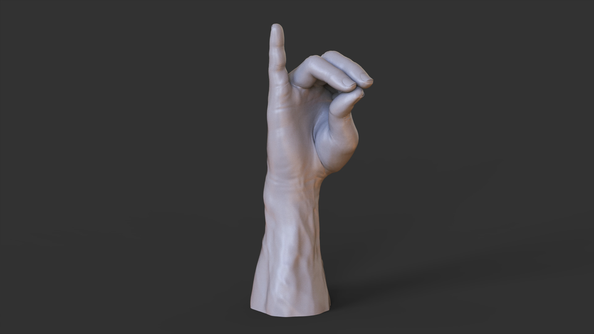 Male Hand Pose 3D print model_10