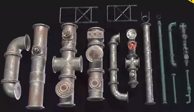 Rusty industrial pipes