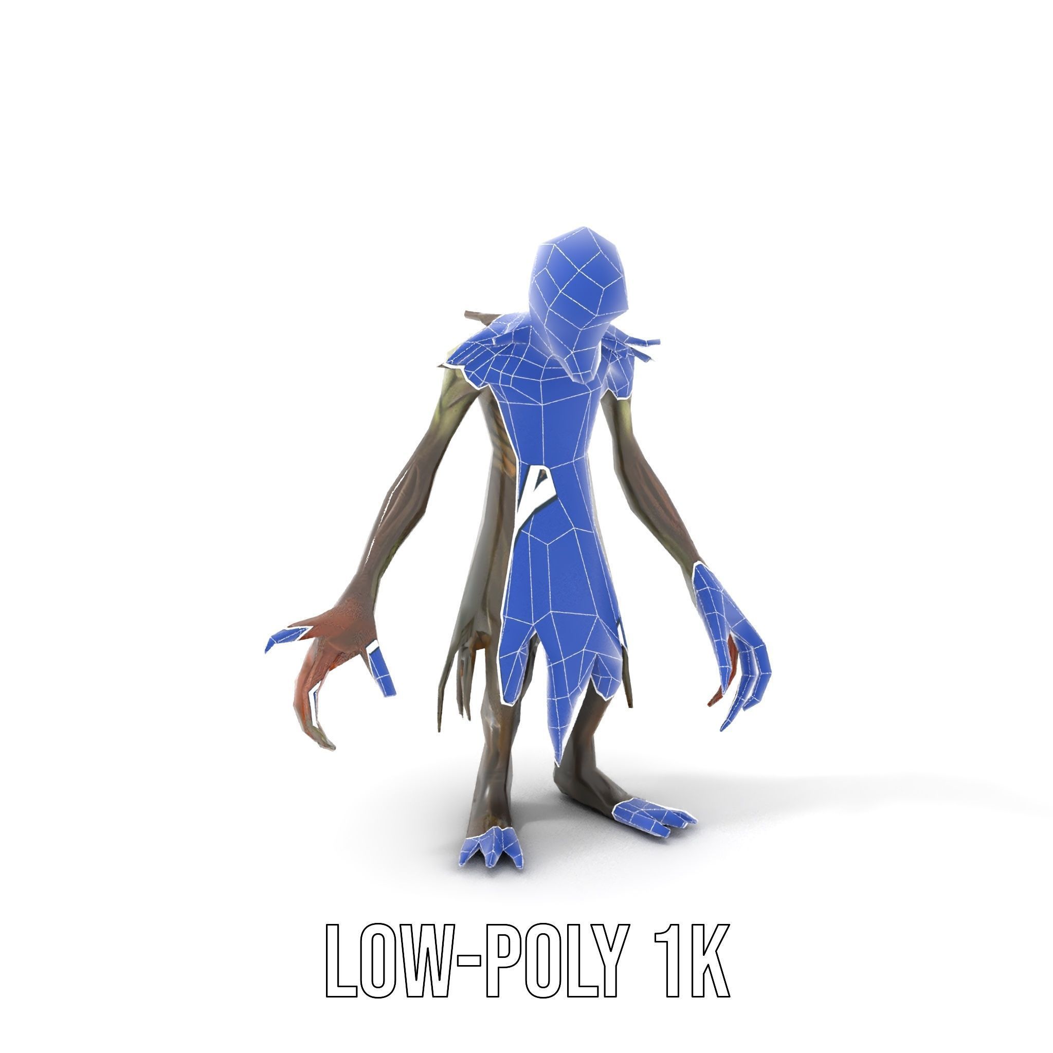 Demonic Creature Rigged and Animated D Model with Glowing Eyes Low-poly 3D model_28