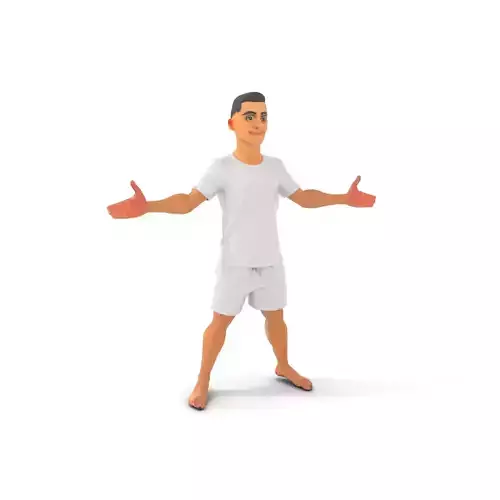 Casual Male Character Rigged and Animated D Model