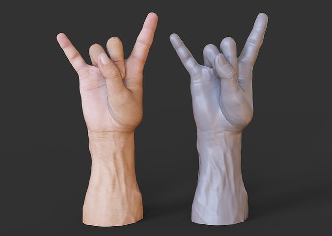 Male Hand Pose 3D print model