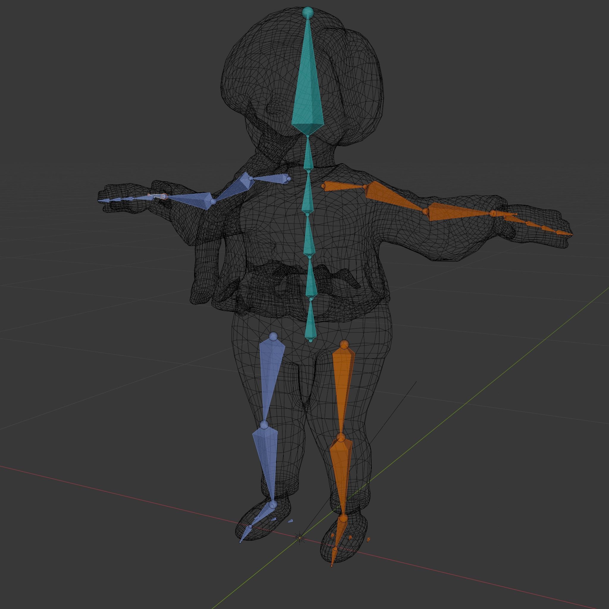 Rigged and Animated Redhead Cartoon Character in Casual Outfit Low-poly 3D model_6