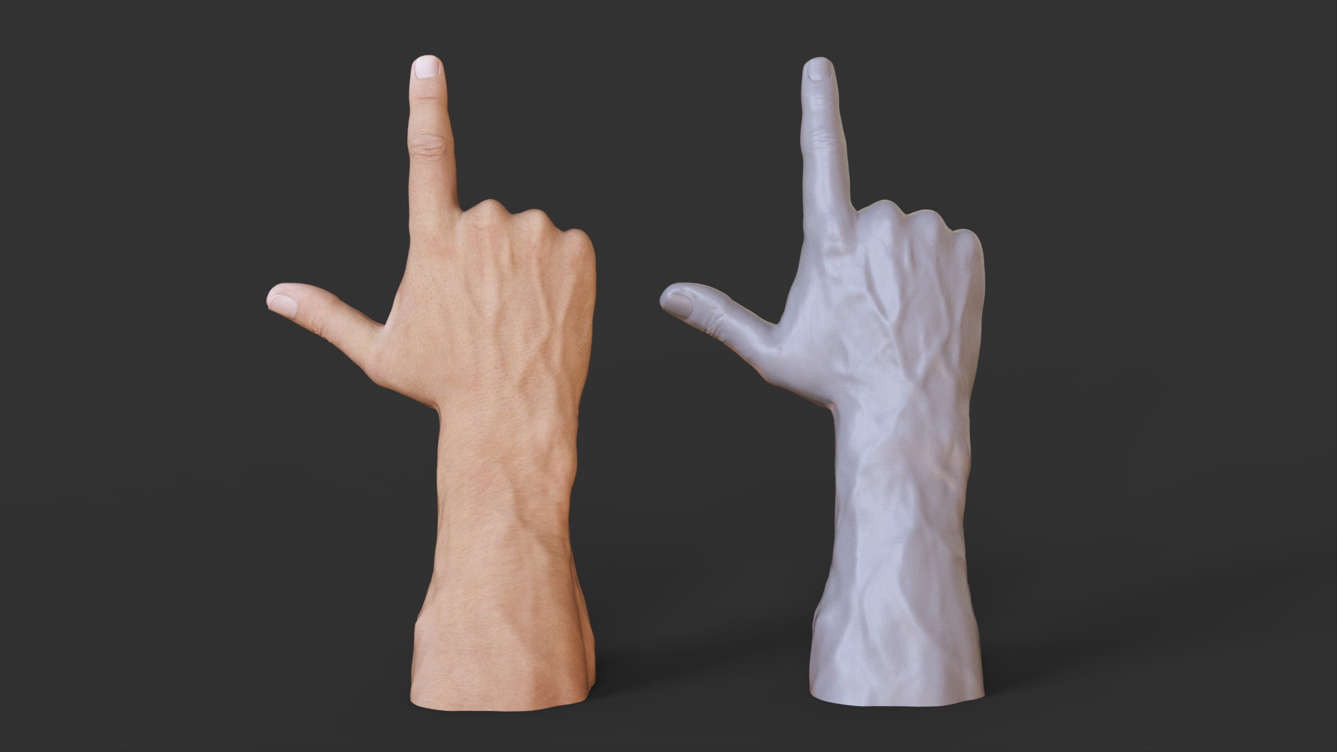 Male Hand Pose 3D print model_2