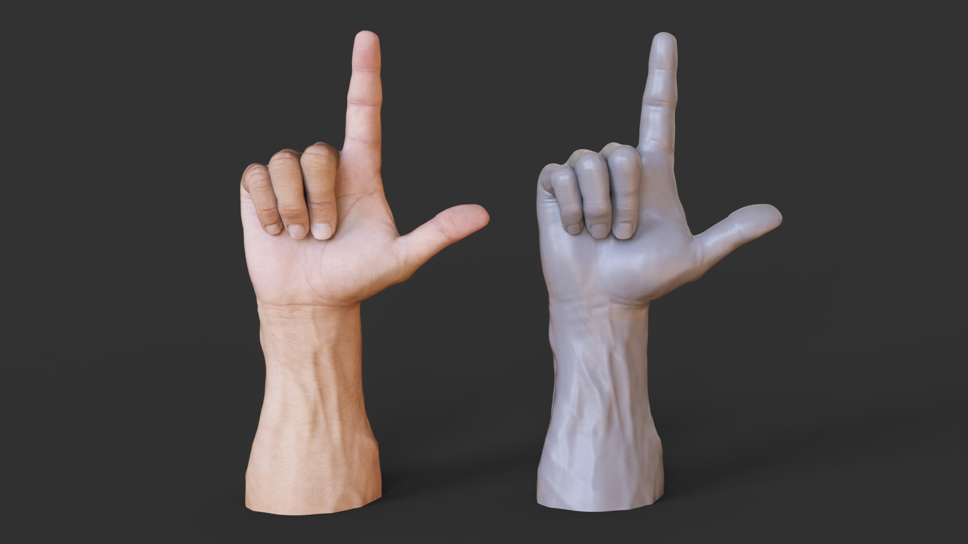 Male Hand Pose 3D print model_1