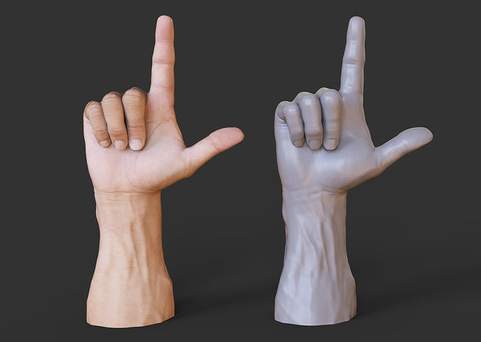Male Hand Pose 3D print model