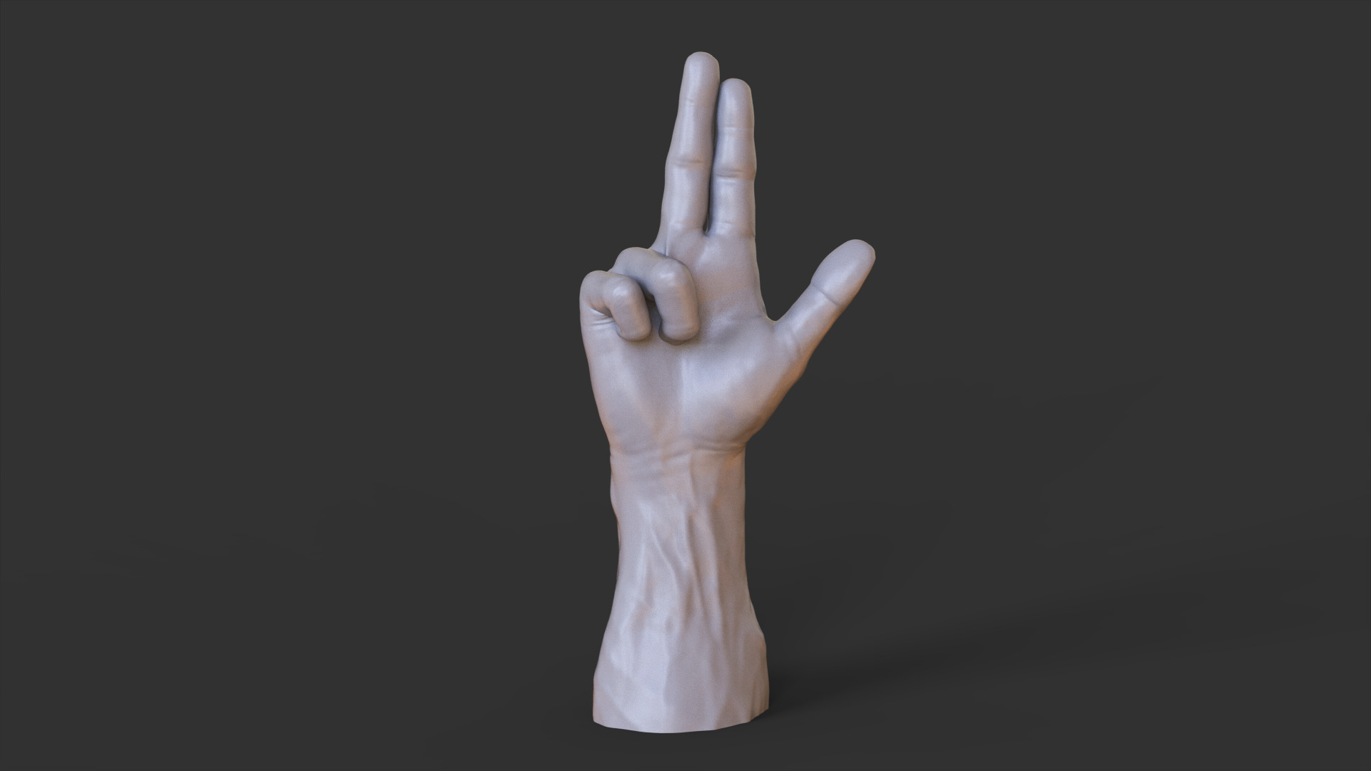 Male Hand Pose 3D print model_3