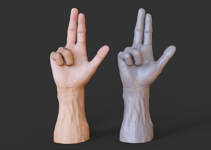 Male Hand Pose 3D print model