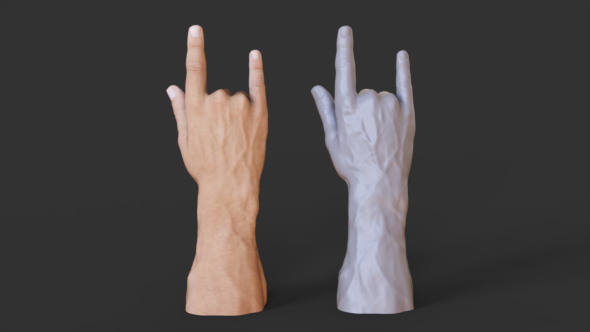 Male Hand Pose 3D print model_2
