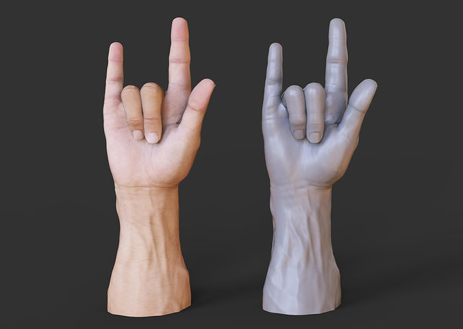 Male Hand Pose 3D print model