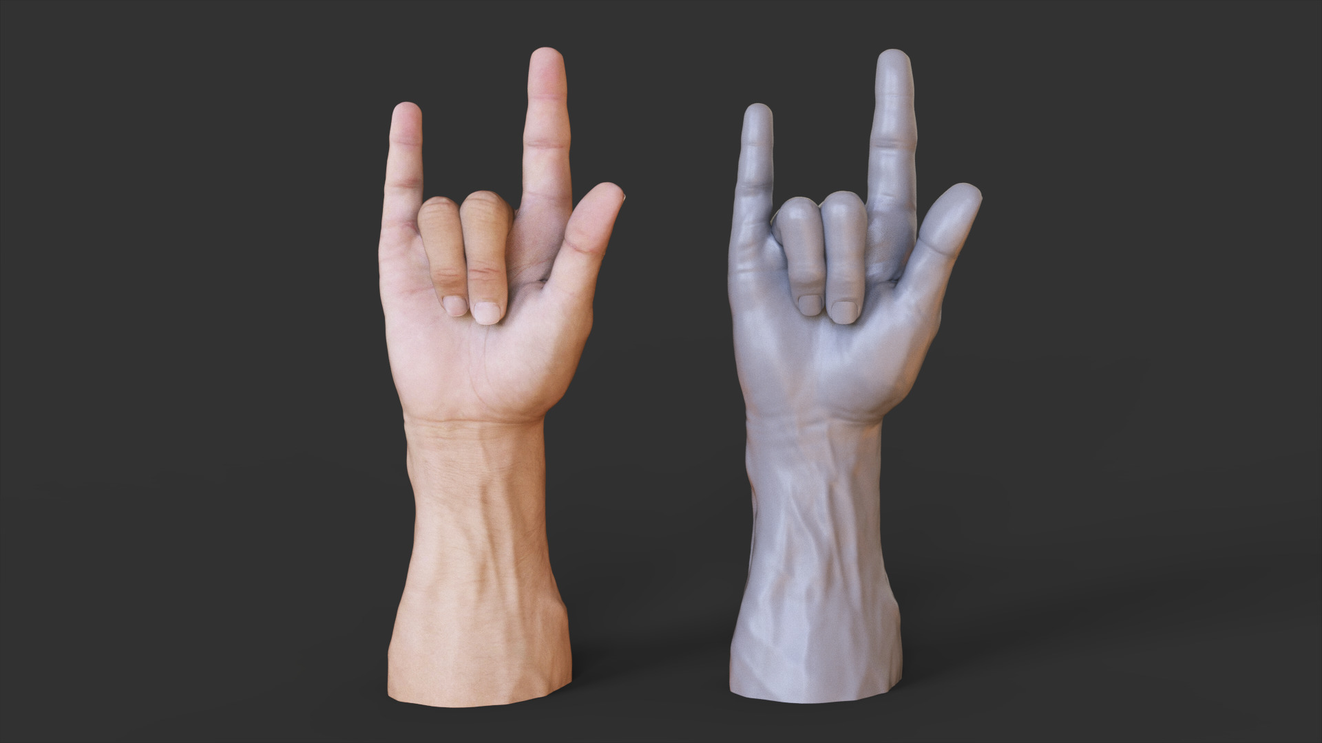 Male Hand Pose 3D print model_1