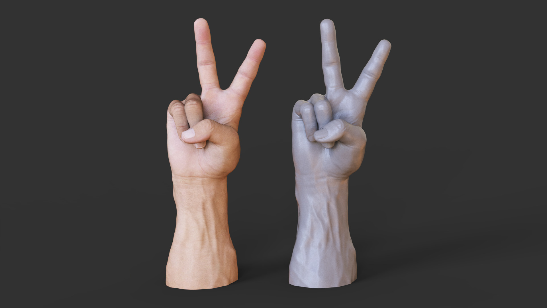 Male Hand Pose 3D print model_1