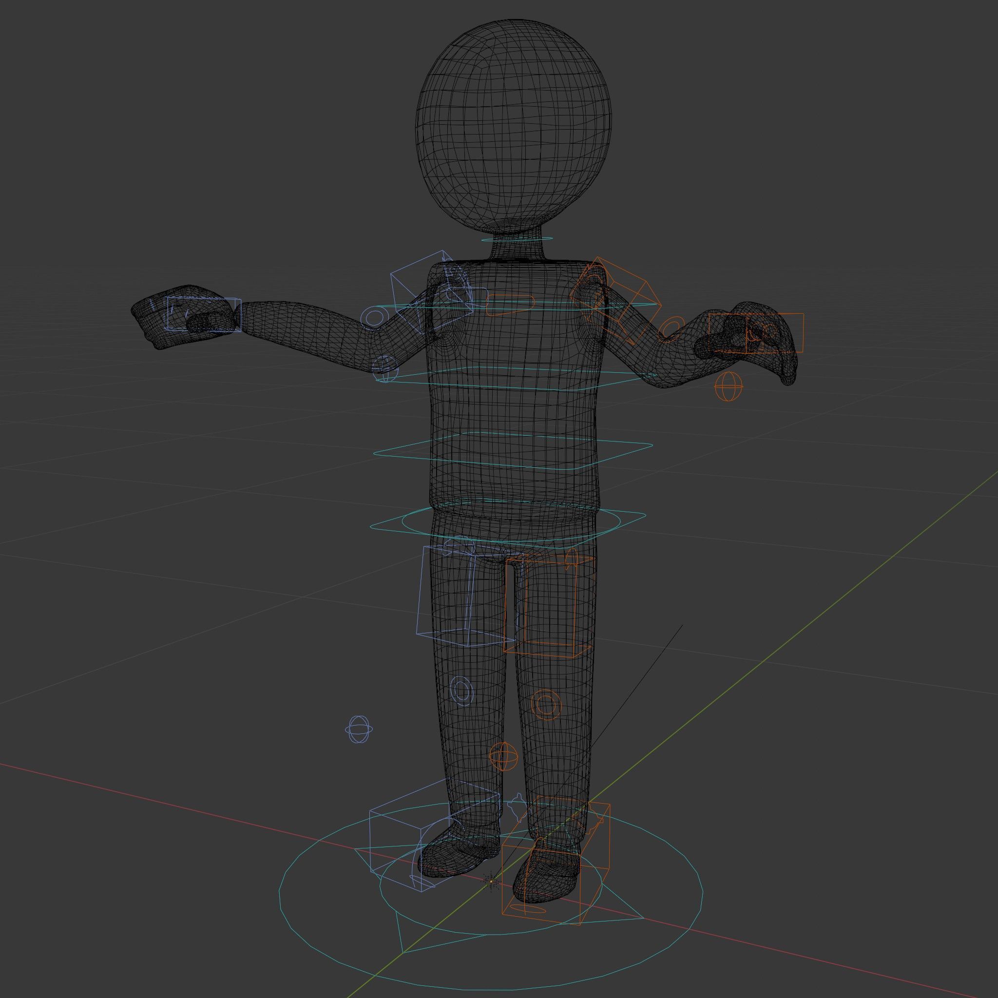 Minimalist Wooden Figurine Rigged and Animated Character Model Low-poly 3D model_5