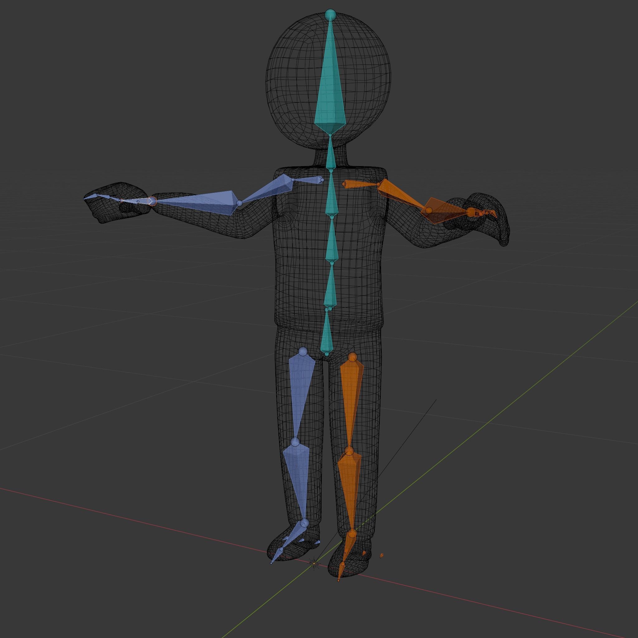 Minimalist Wooden Figurine Rigged and Animated Character Model Low-poly 3D model_6