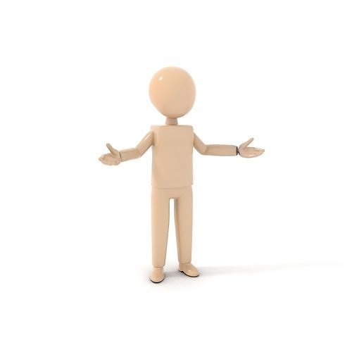 Minimalist Wooden Figurine Rigged and Animated Character Model Low-poly 3D model