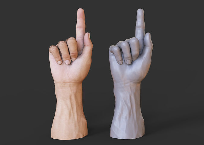 Male Hand Pose 3D print model