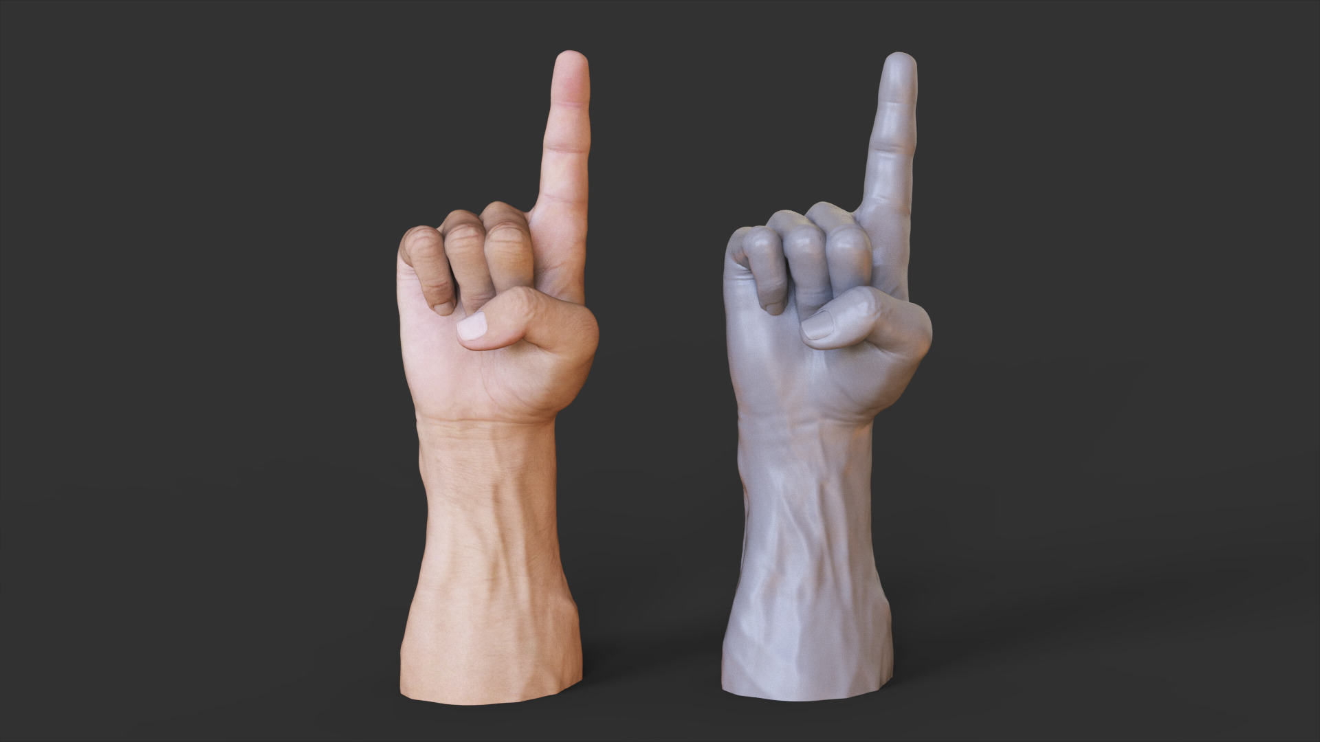 Male Hand Pose 3D print model_1