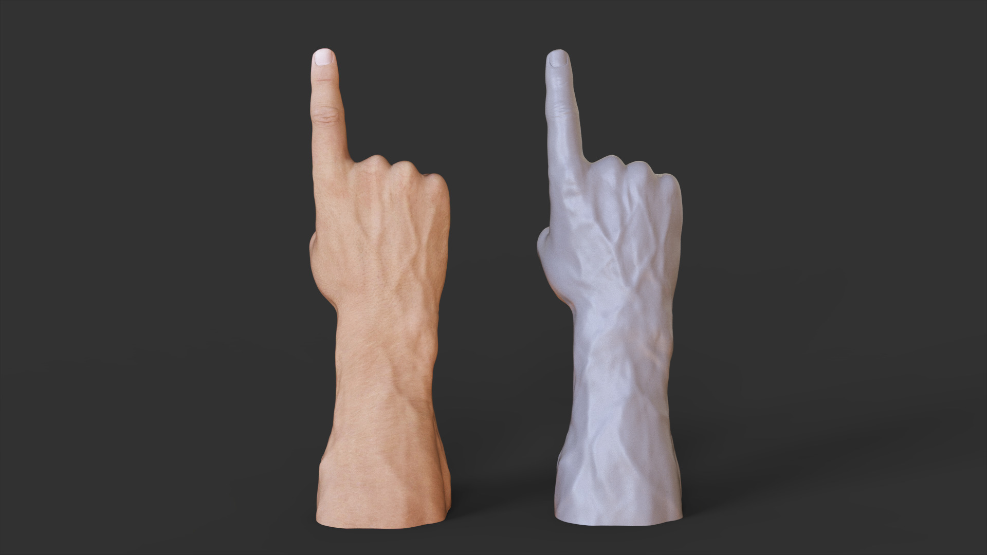 Male Hand Pose 3D print model_2