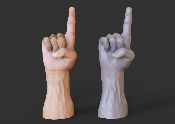 Male Hand Pose 3D print model