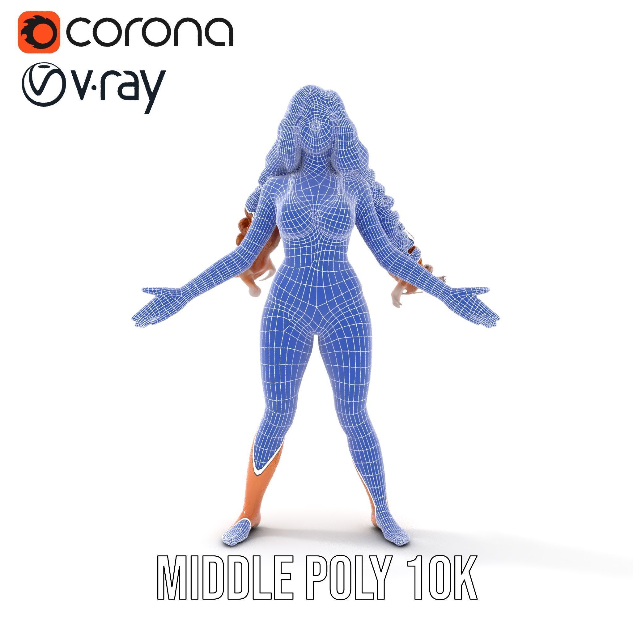 Elegant Beach Character Rigged and Animated for D Projects Low-poly 3D model_32