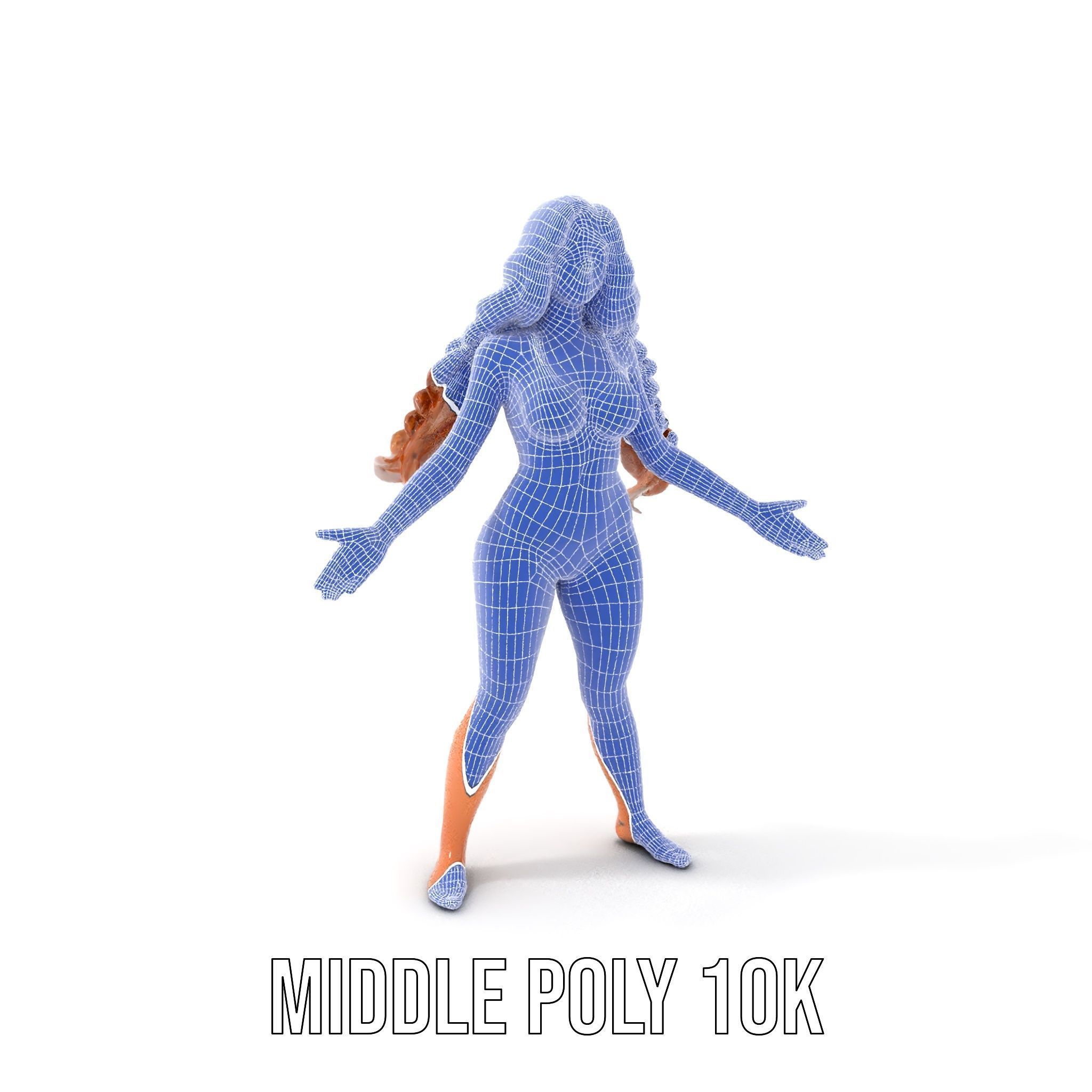 Elegant Beach Character Rigged and Animated for D Projects Low-poly 3D model_18