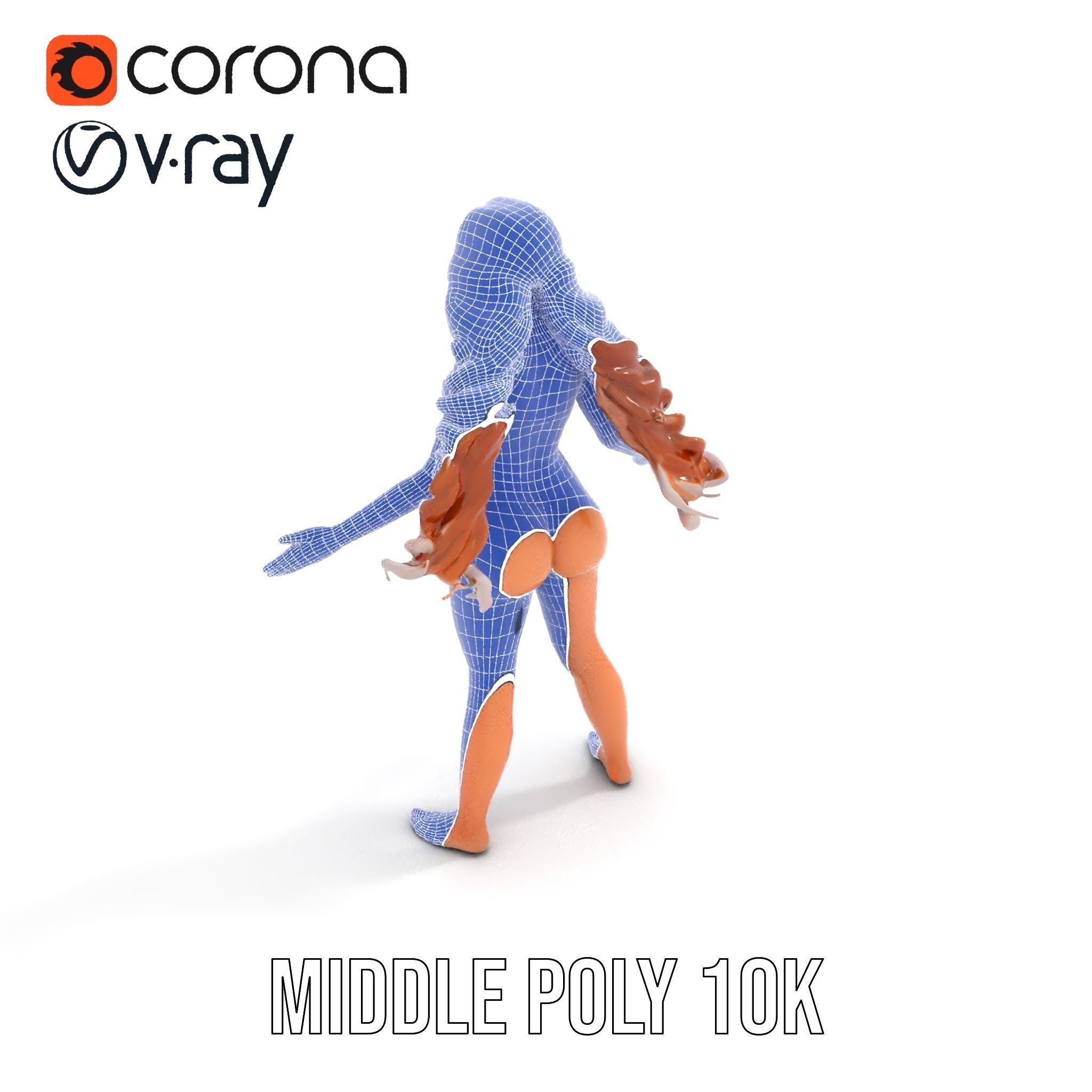 Elegant Beach Character Rigged and Animated for D Projects Low-poly 3D model_27