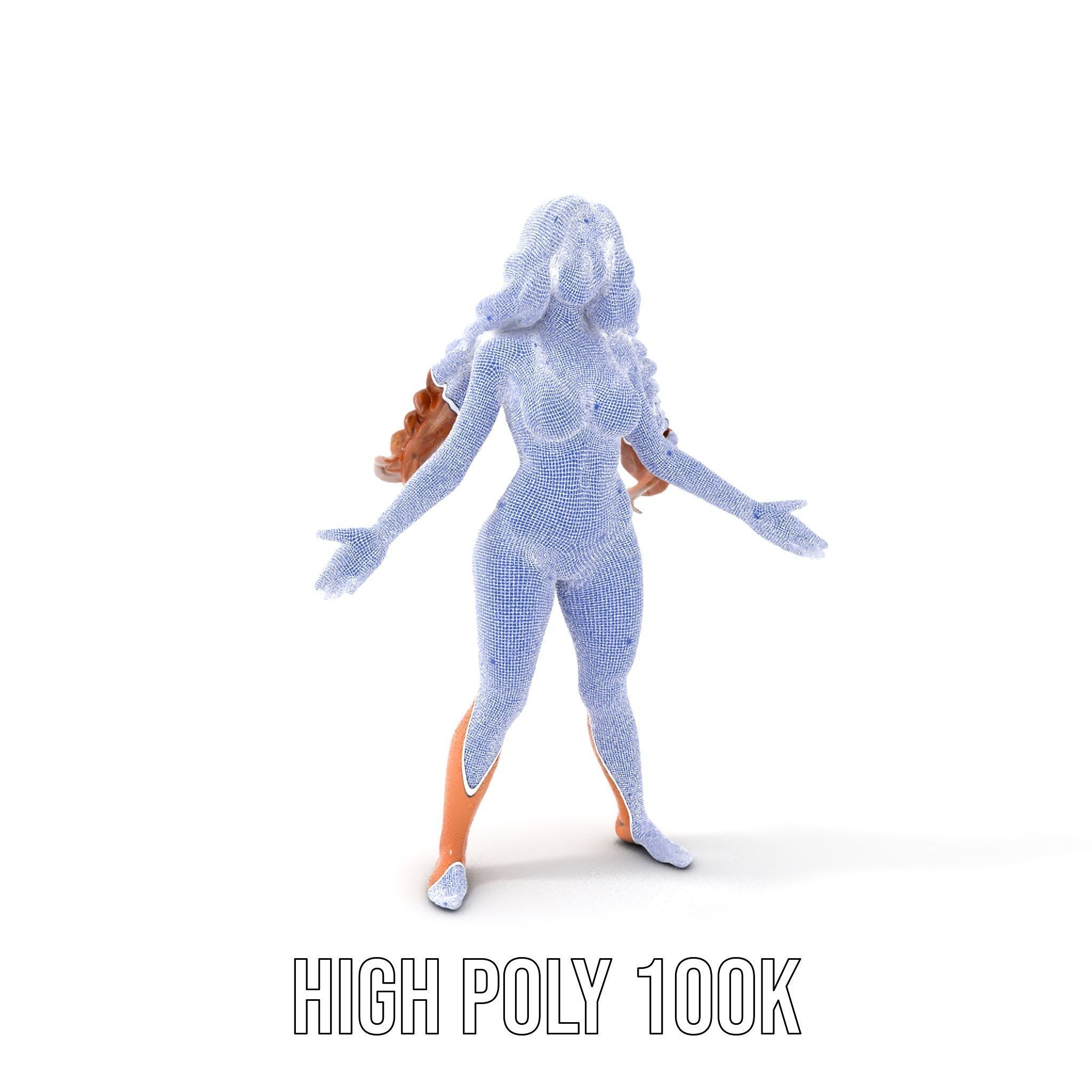 Elegant Beach Character Rigged and Animated for D Projects Low-poly 3D model_4