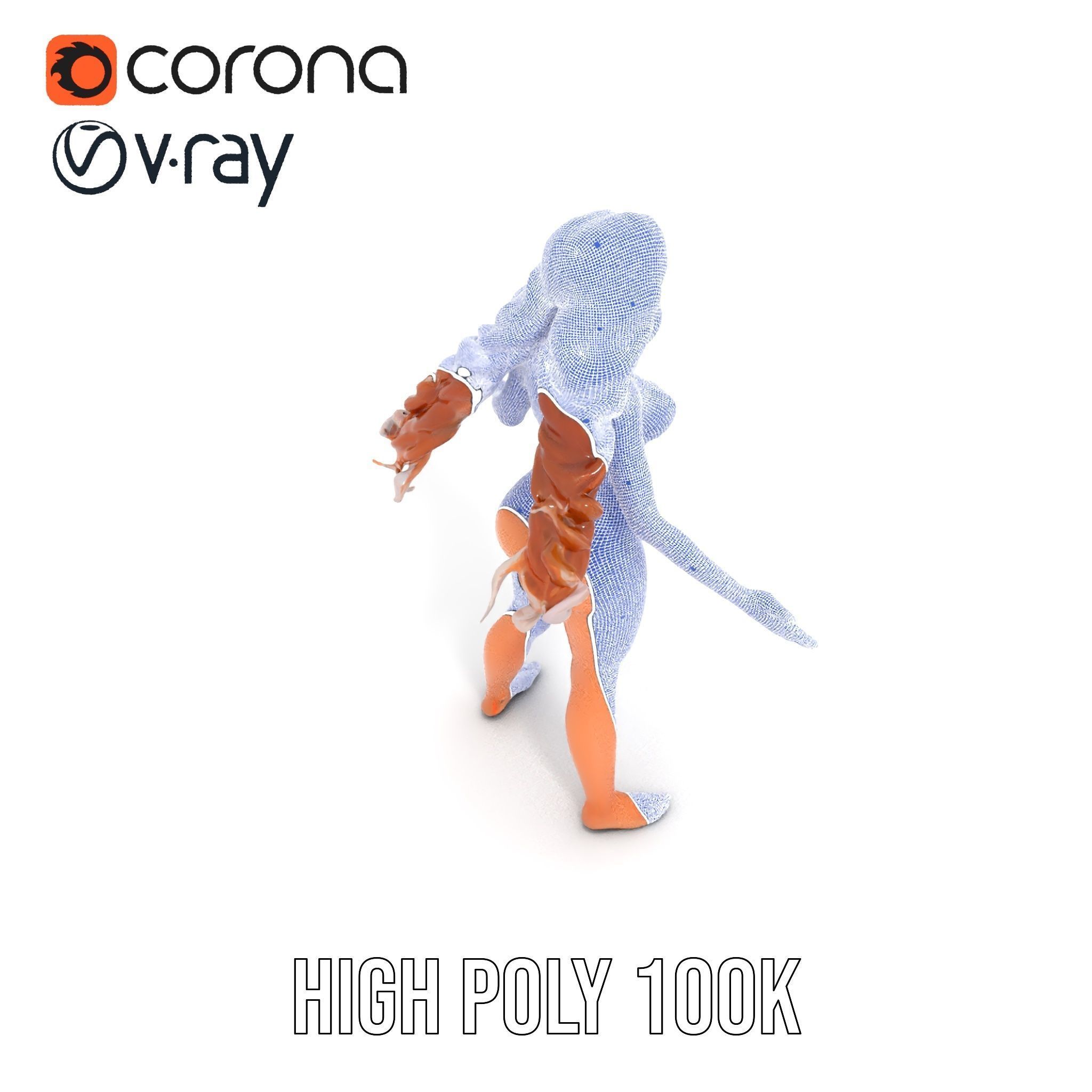 Elegant Beach Character Rigged and Animated for D Projects Low-poly 3D model_36